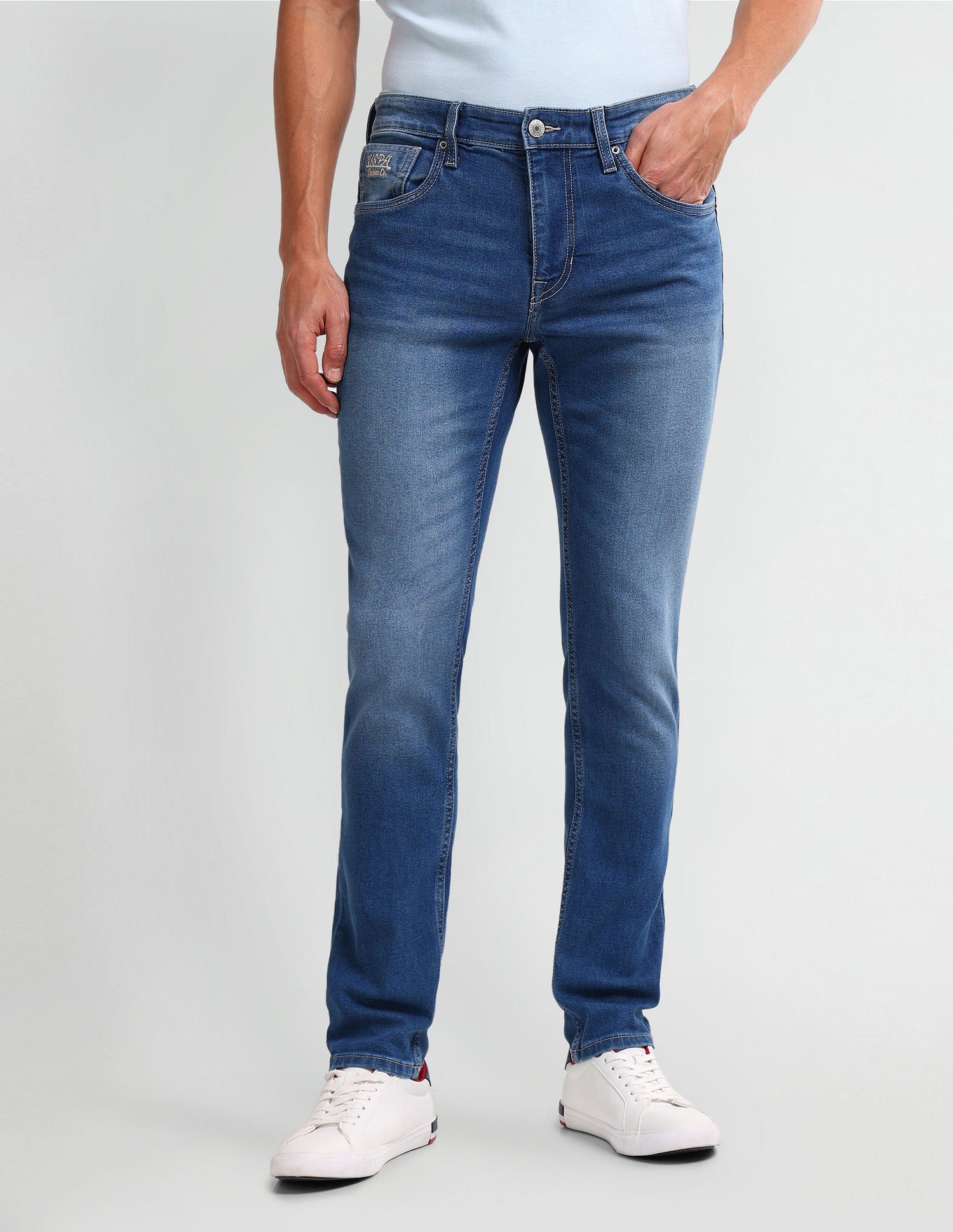 Brandon Slim Tapered Blue Jeans Blue - U.S. POLO ASSN. | Large