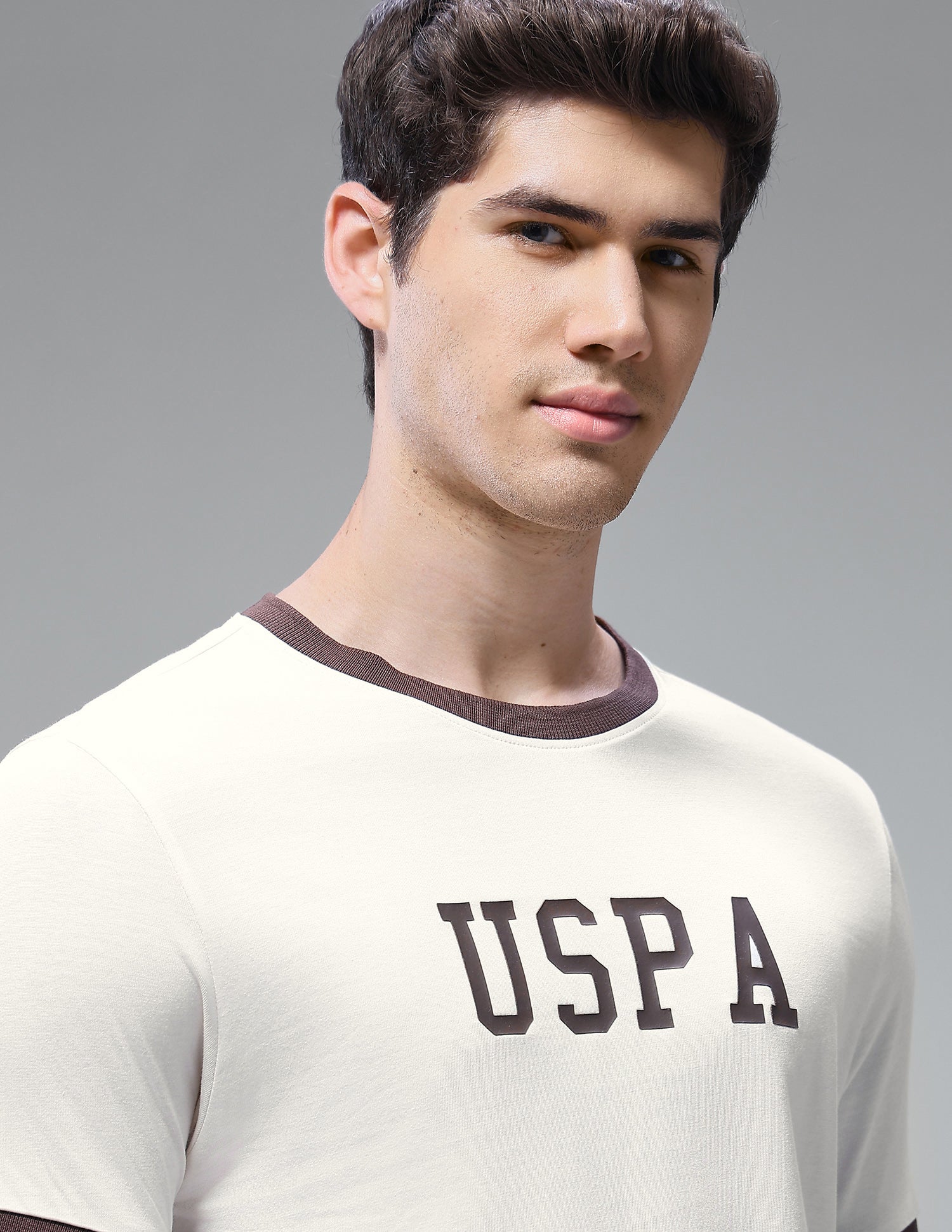 Brand Printed Regular Fit Loungewear T-Shirt Vanilla Ice - U.S. Polo Assn. India | Large