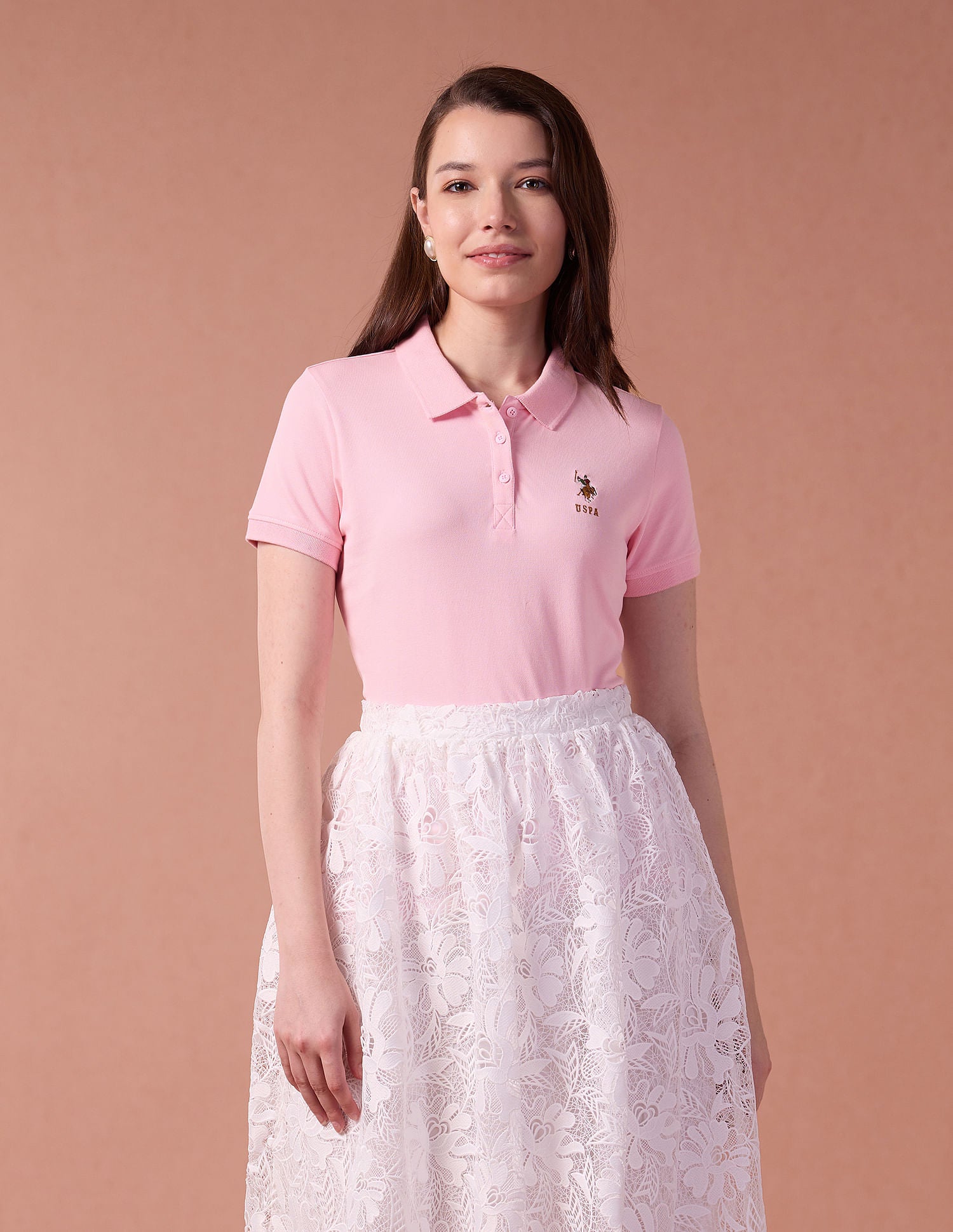 Embroidered Logo Regular Polo Shirt Light Pink - U.S. Polo Assn. India | Large
