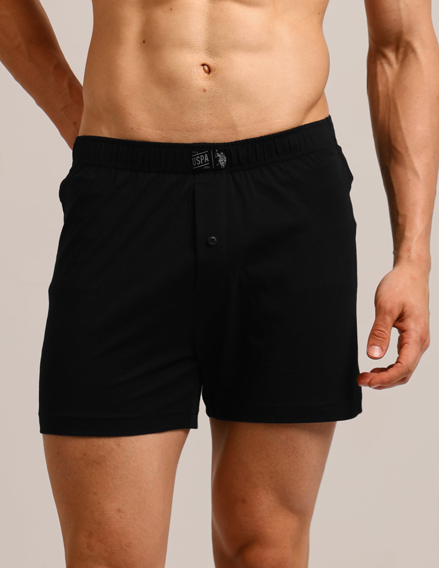 Pure Cotton OEX01 Boxers - Pack Of 2 Black and Grey - U.S. Polo Assn. India | Large
