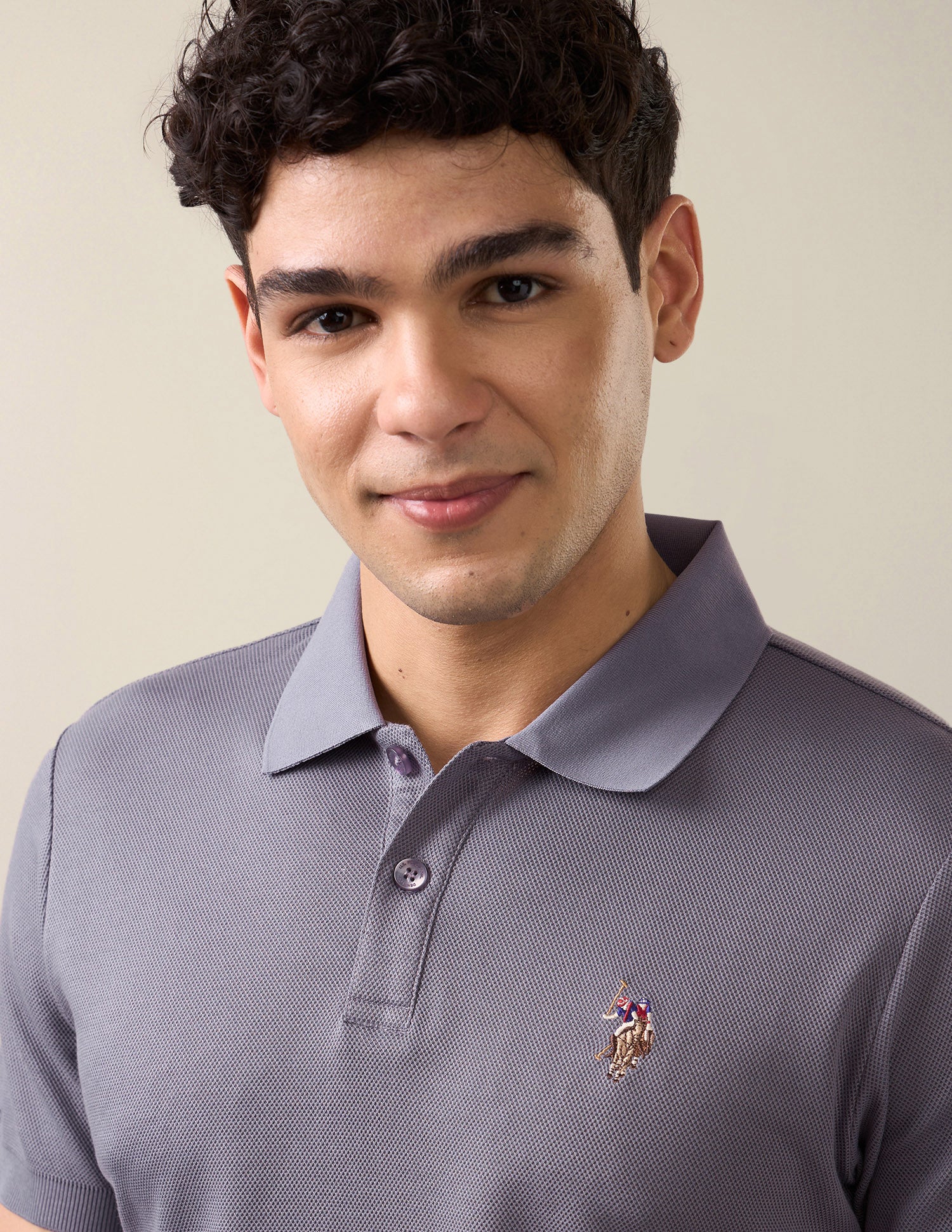 Solid Slim Fit Polo Shirt Purple - U.S. Polo Assn. India | Large