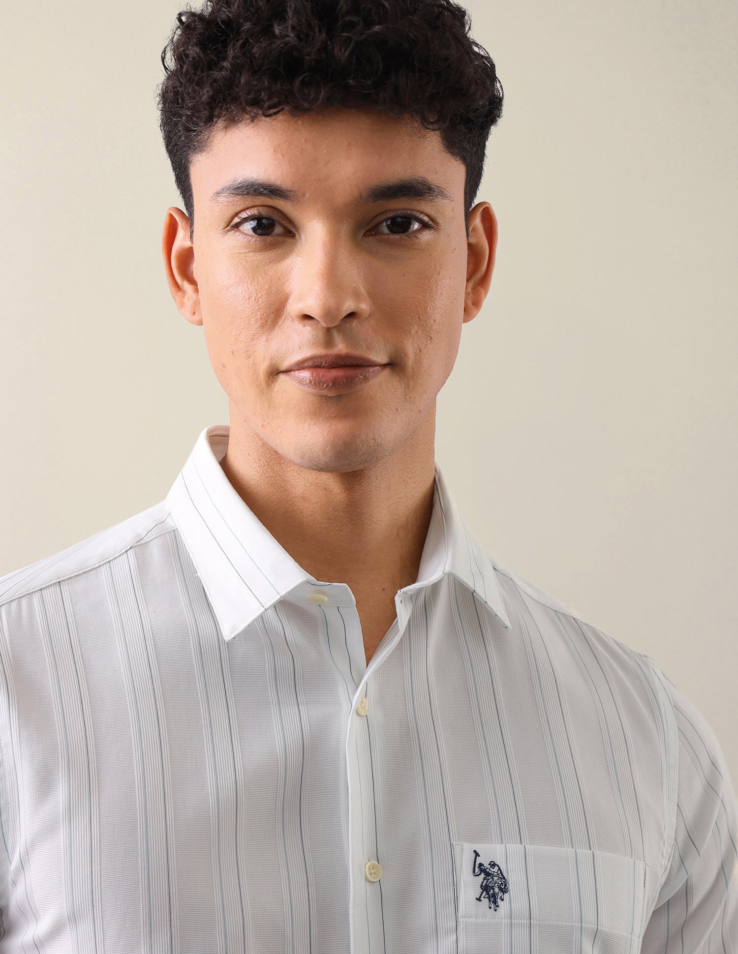 Vertical Striped Tailored Fit Shirt Teal - U.S. Polo Assn. India | Large