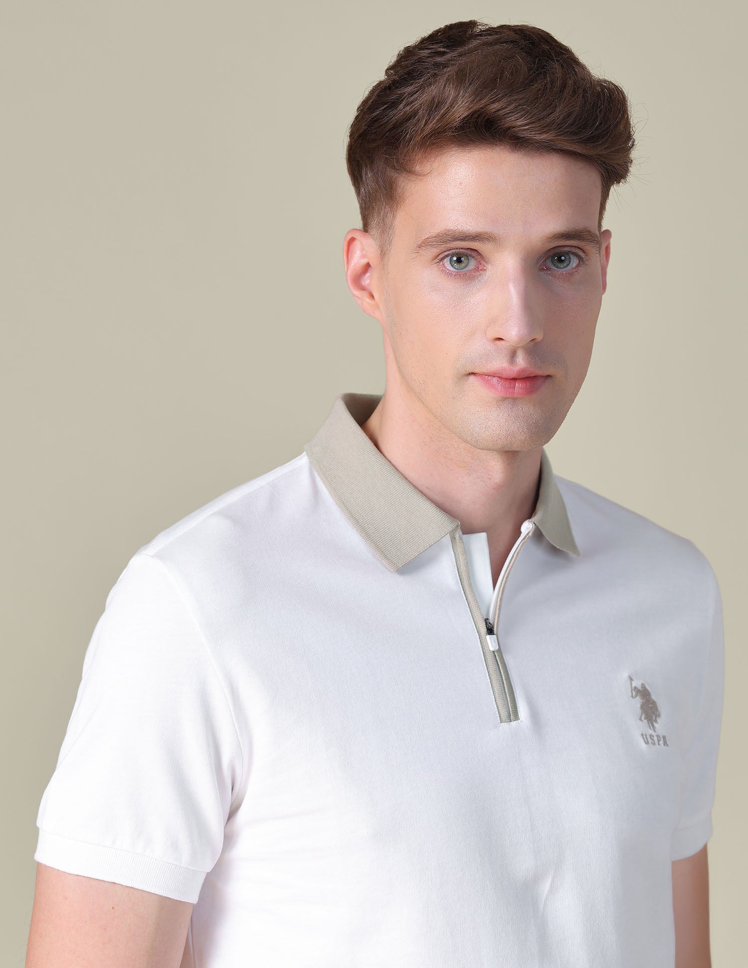 Solid Slim Fit Polo Shirt Ivory - U.S. POLO ASSN. | Large