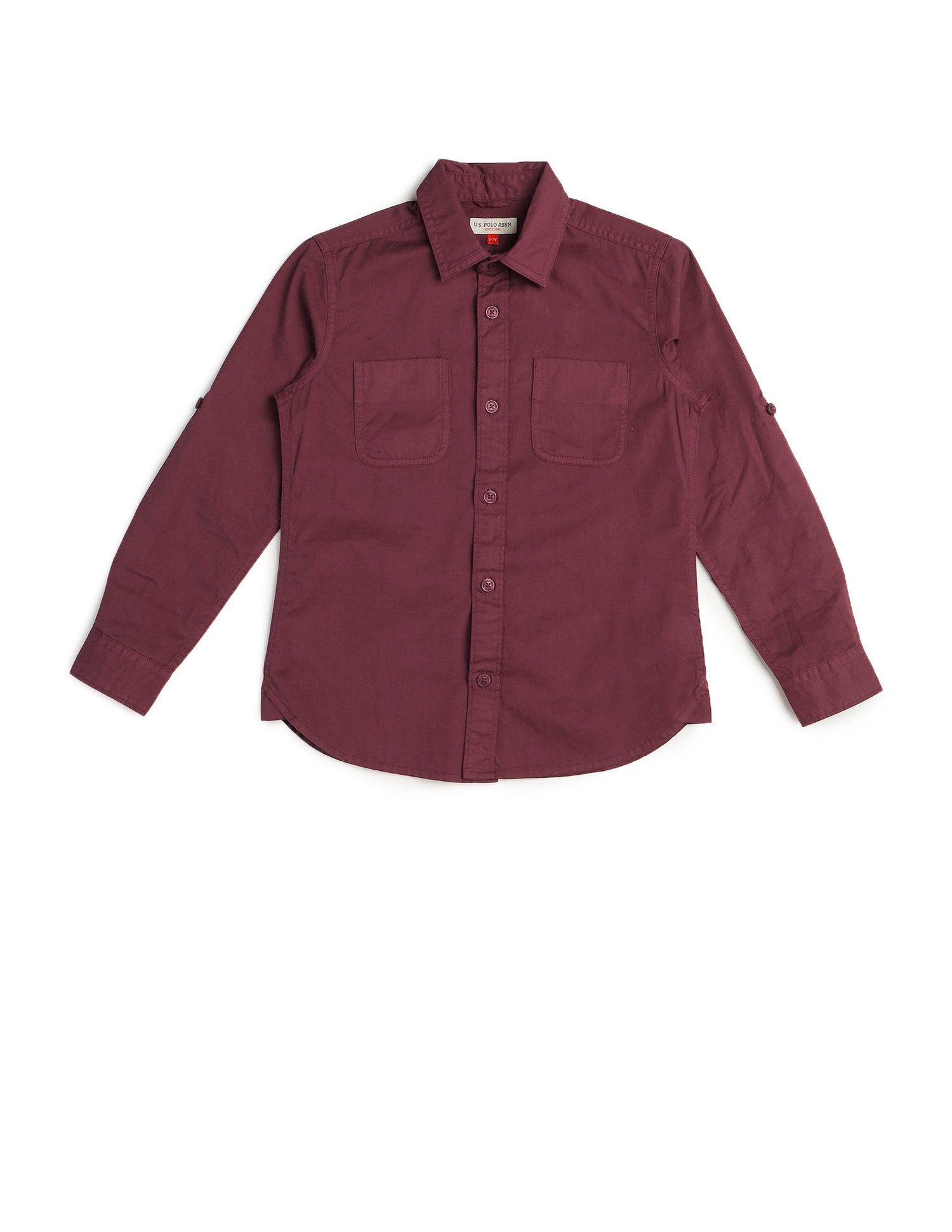 Boys Solid Regular Fit Shirt Red - U.S. POLO ASSN. | Large