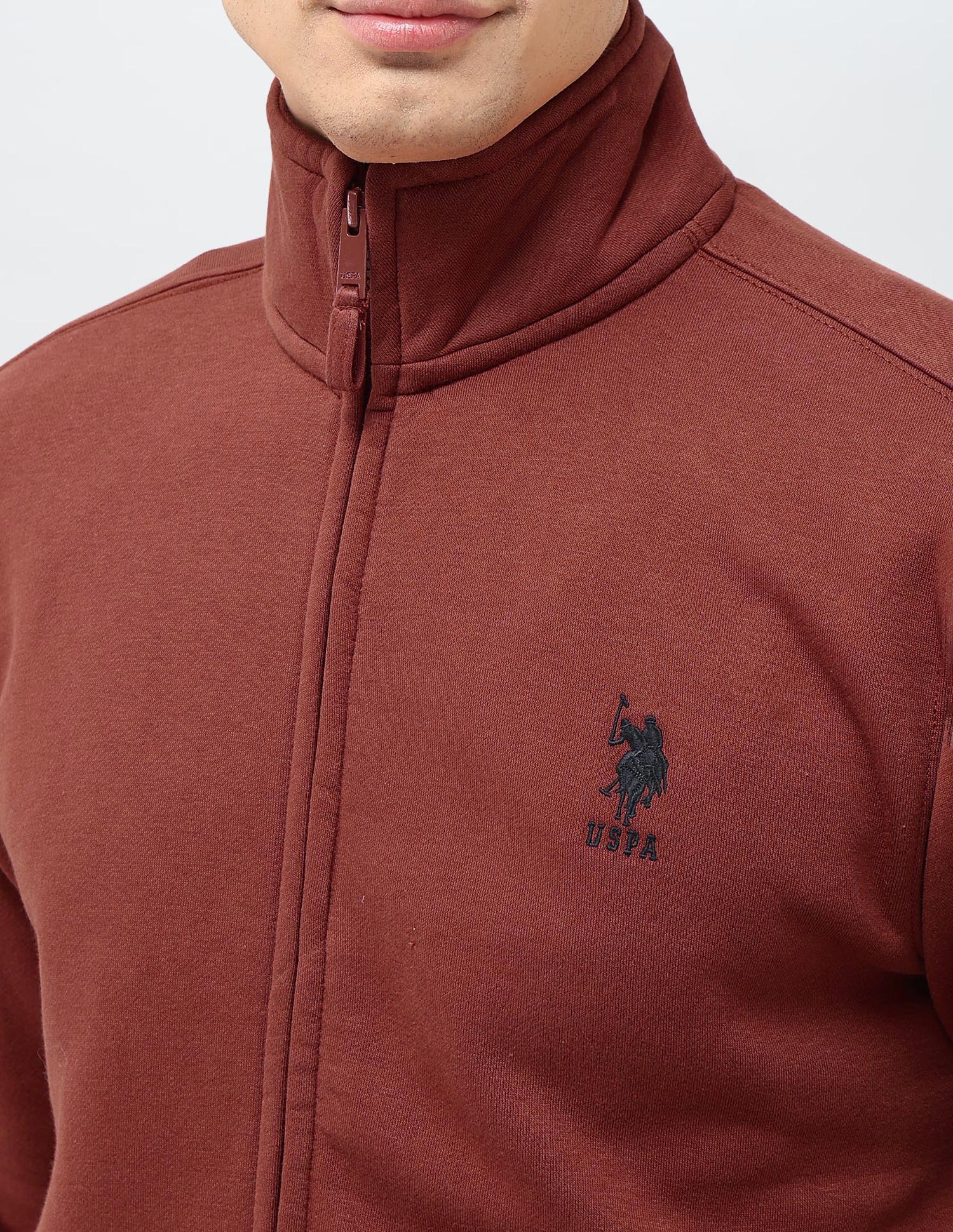 Solid Regular Fit Sweatshirt Rust - U.S. POLO ASSN. | Large