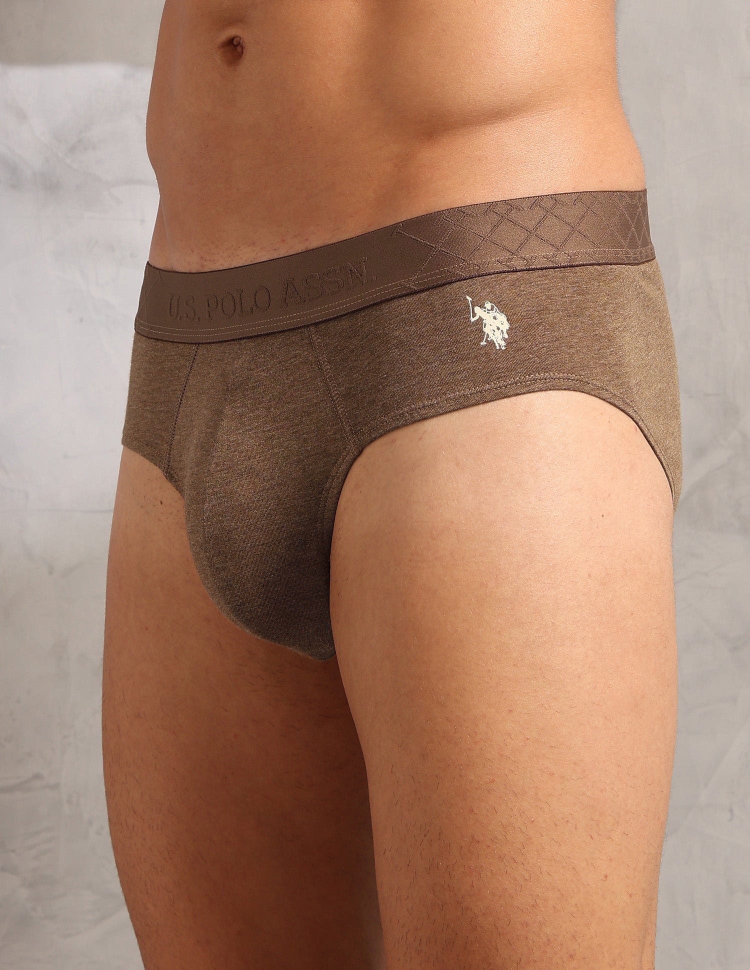Breathable Bamboo Cotton PB006 Briefs - Pack Of 1 Light Brown Melange - U.S. POLO ASSN. | Large