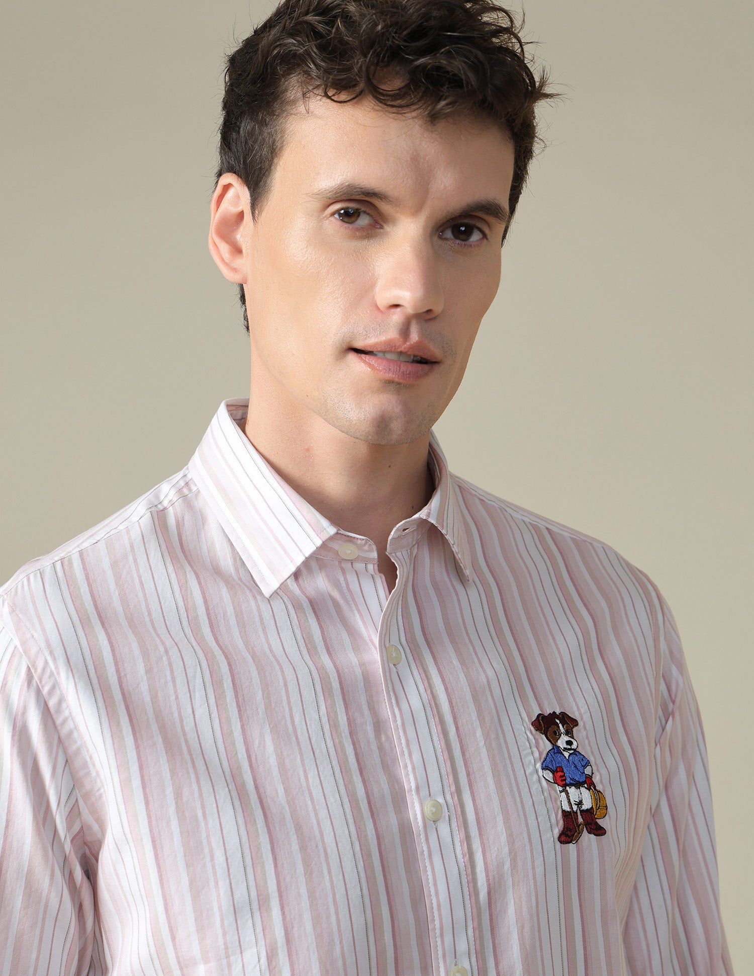 Vertical Striped Twill Shirt Light Pink - U.S. Polo Assn. India | Large