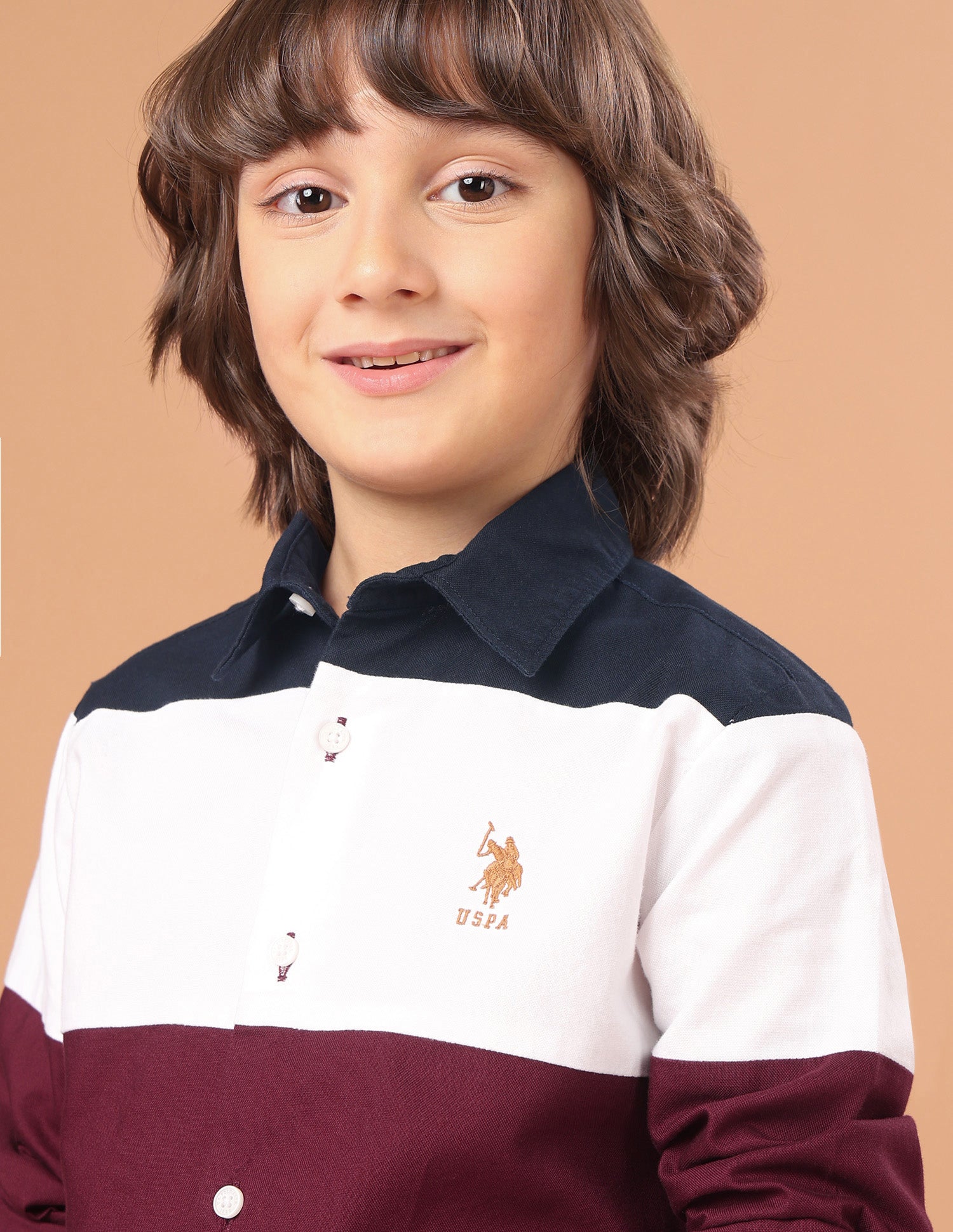 Colourblocked Twill Shirt Maroon - U.S. Polo Assn. India | Large