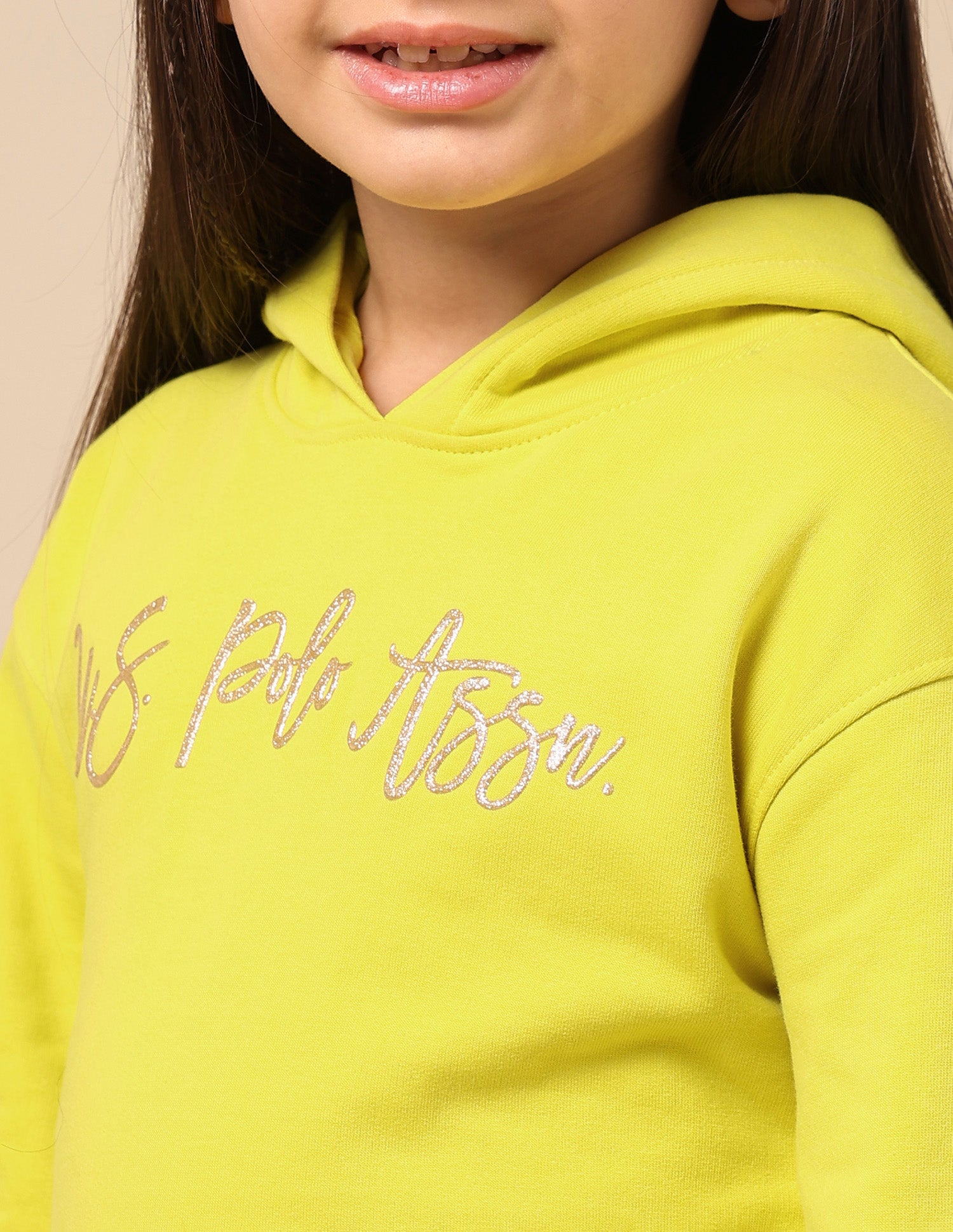 Girls Hooded Sweat Dress Lime - U.S. POLO ASSN. | Large