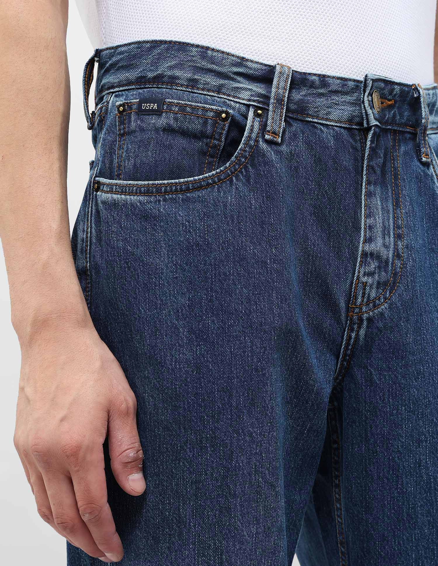 Shawn Relaxed Fit Blue Jeans Mid Wash - U.S. POLO ASSN. | Large