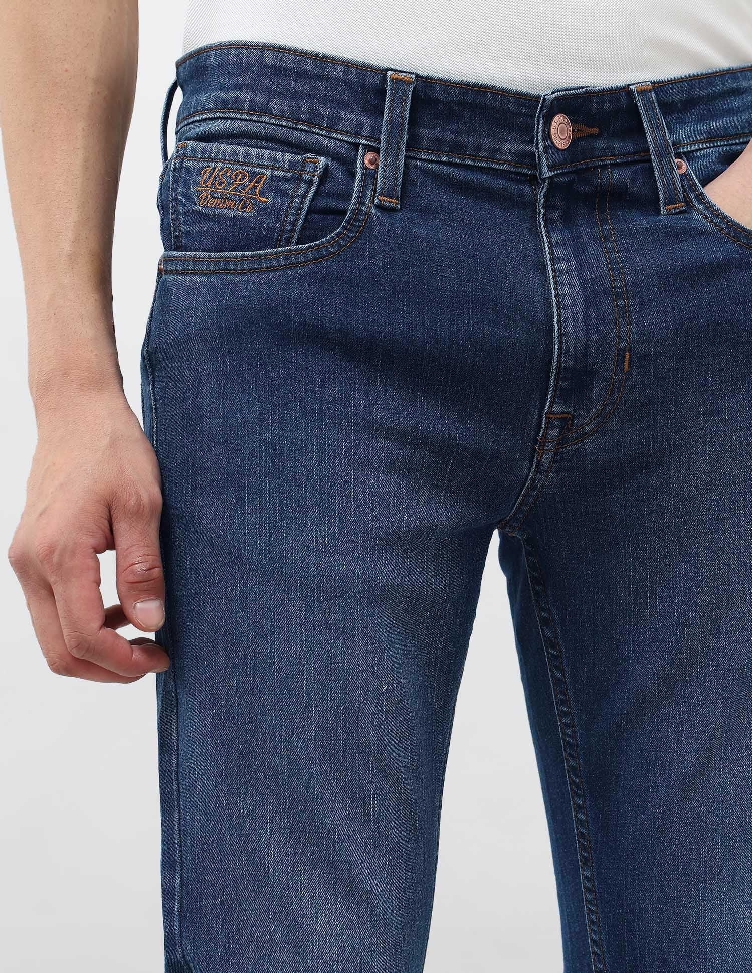 Regallo Skinny Fit Stone Washed Jeans Dark Blue - U.S. Polo Assn. India | Large