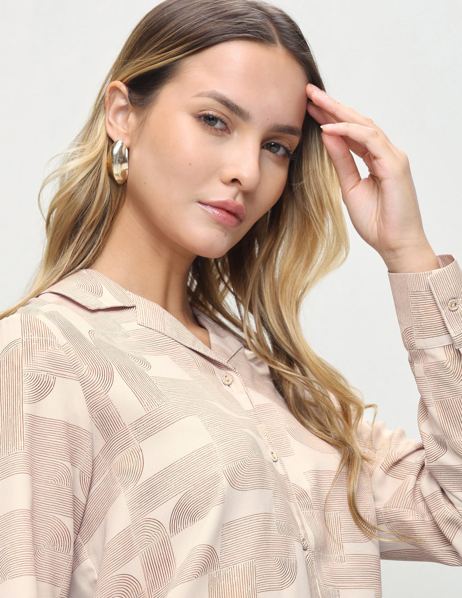 Abstract Printed Regular Fit Shirt Beige - U.S. Polo Assn. India | Large