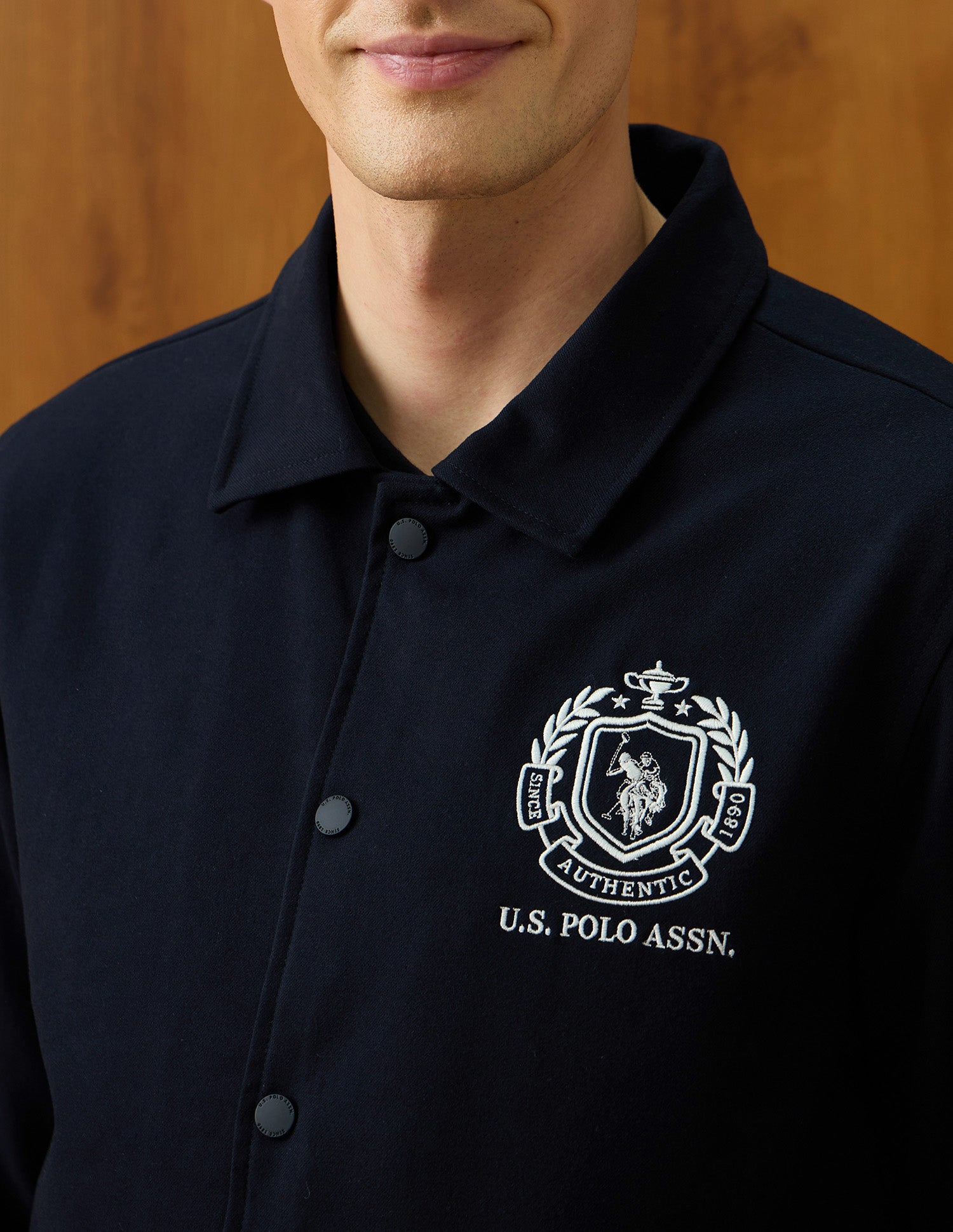 Equestrian Aisle Theater Regular Fit Varsity Jacket Navy - U.S. POLO ASSN. | Large