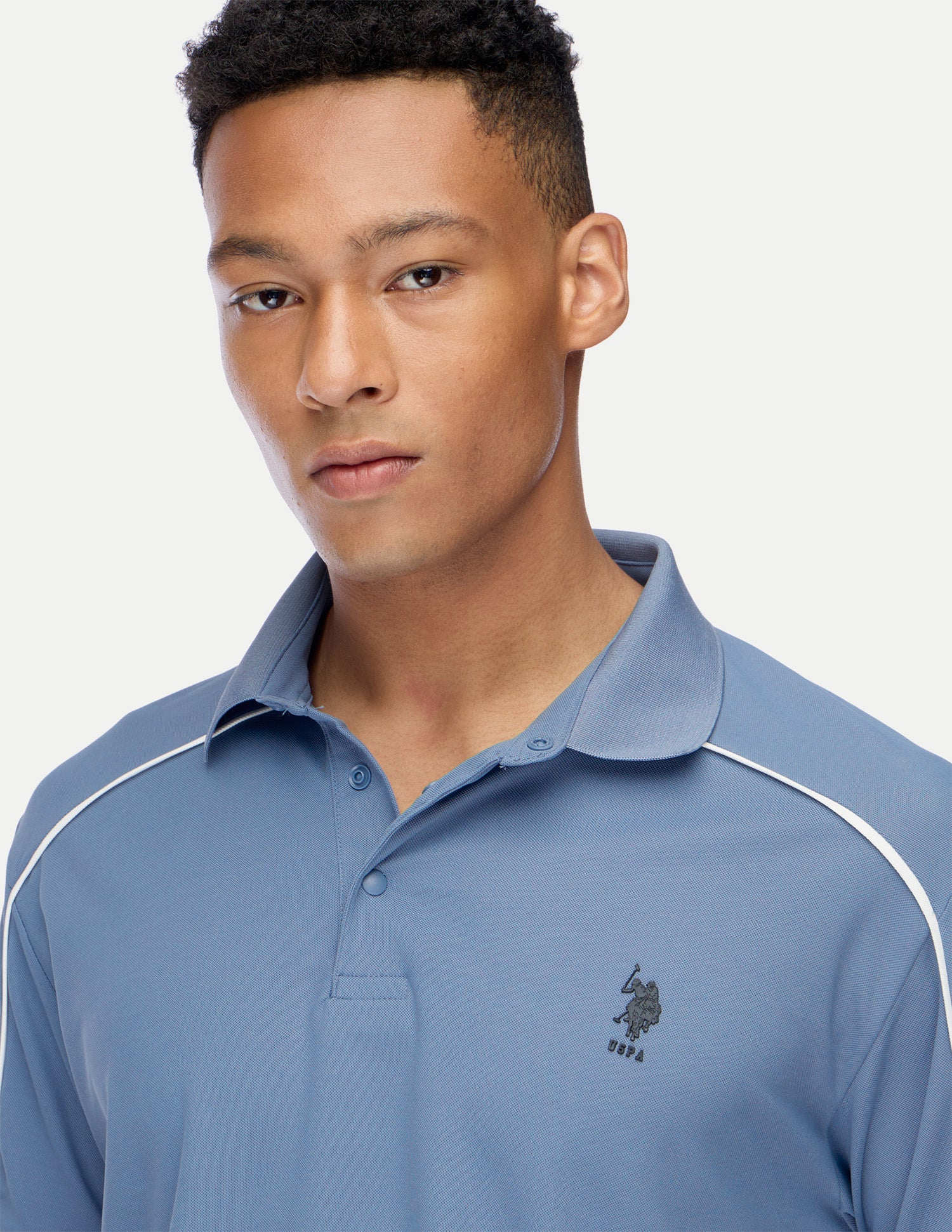 Solid Regular Fit Active Polo Shirt Blue - U.S. Polo Assn. India | Large