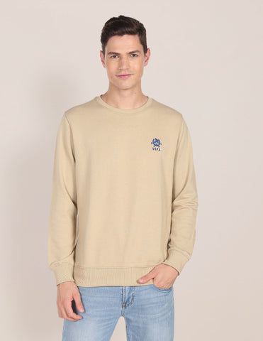 トップス Russet Burbank Crew Neck Buy Men Men Beige Logo Embroidered Crew Neck Sweatshirt Beige|U.S.
