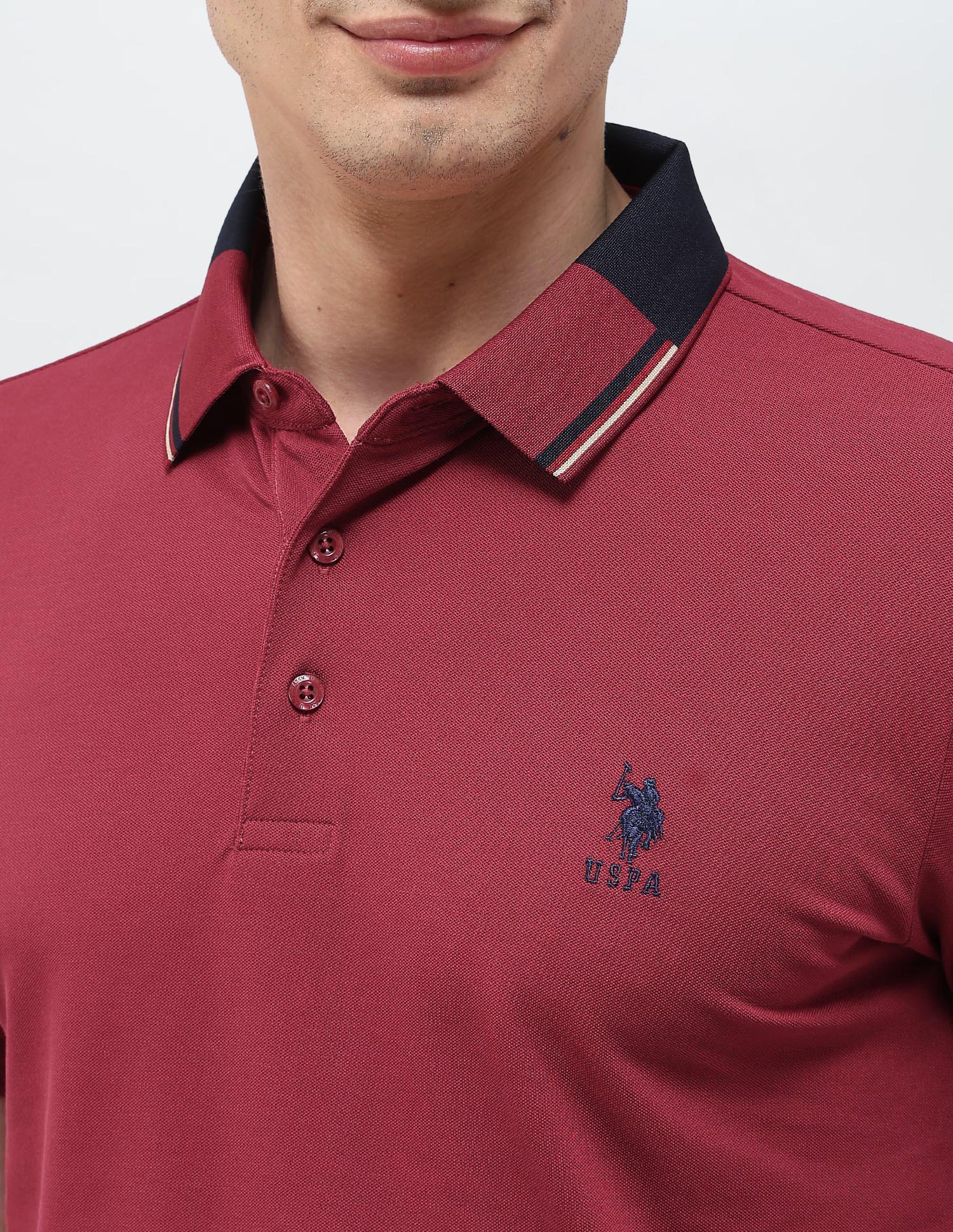 Solid Regular Fit Polo Shirt Red - U.S. POLO ASSN. | Large