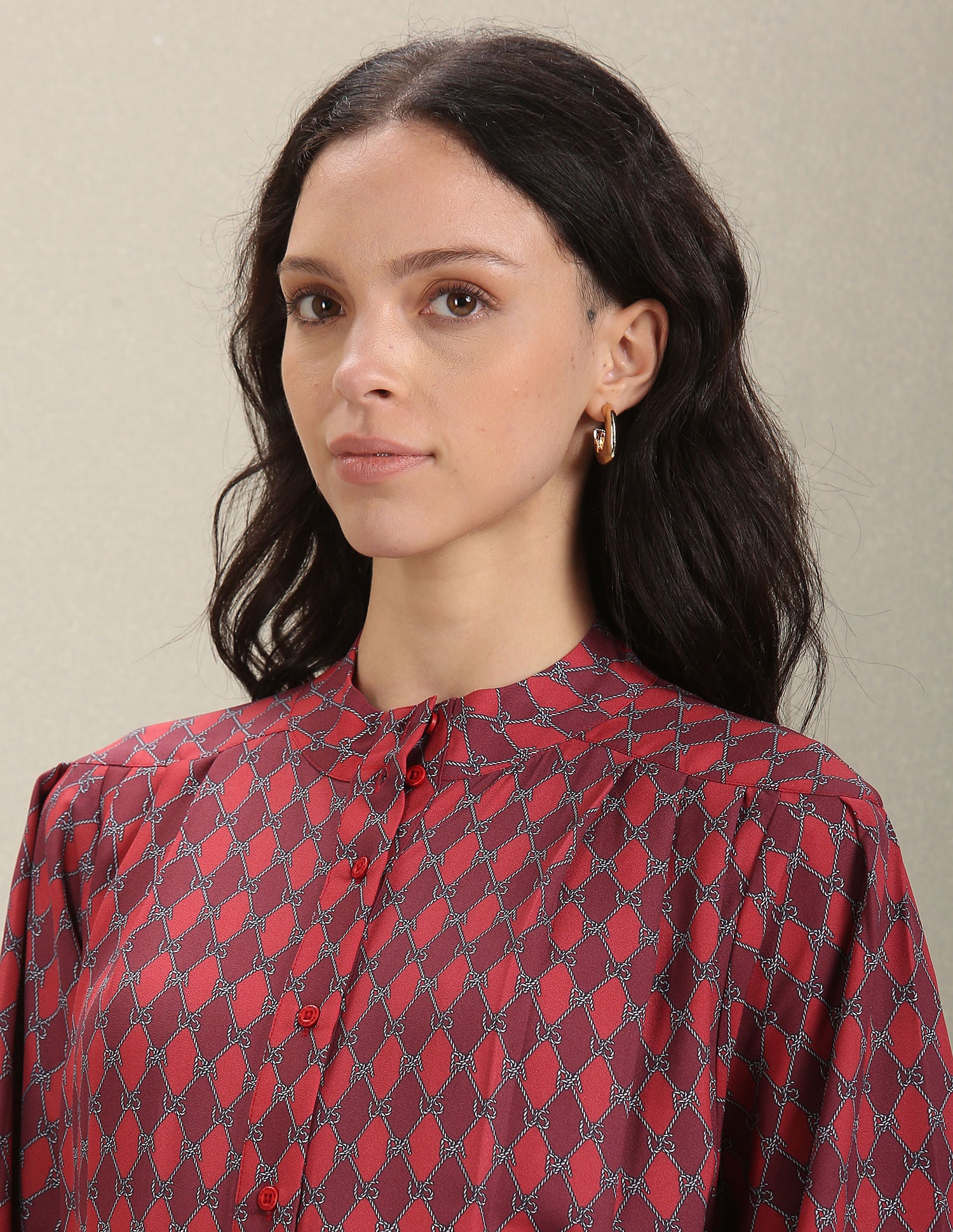 Mock Neck Graphic Print Shirt Red - U.S. POLO ASSN. | Large