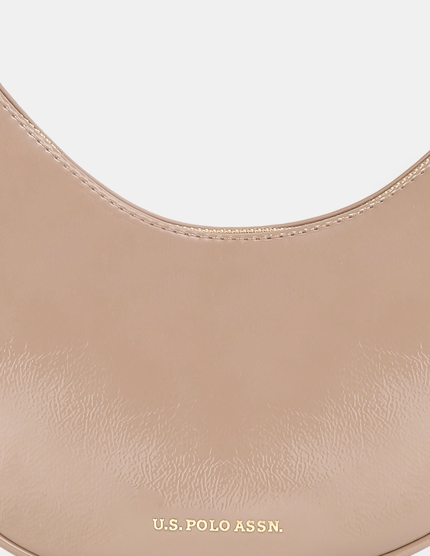 Women Belle Half-Moon Shoulder Bag with Patent Finish Dark Grey - U.S. POLO ASSN. | Large