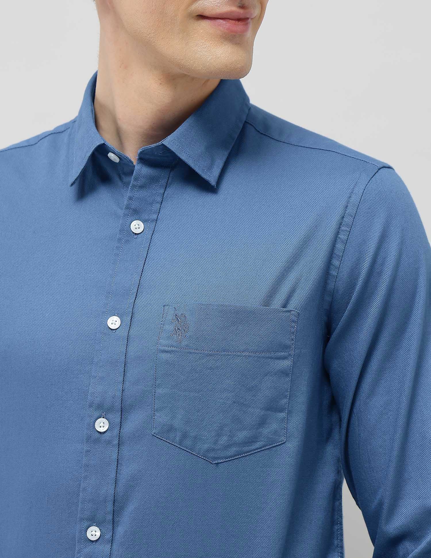 New Port Marina Dobby Shirt Teal - U.S. Polo Assn. India | Large