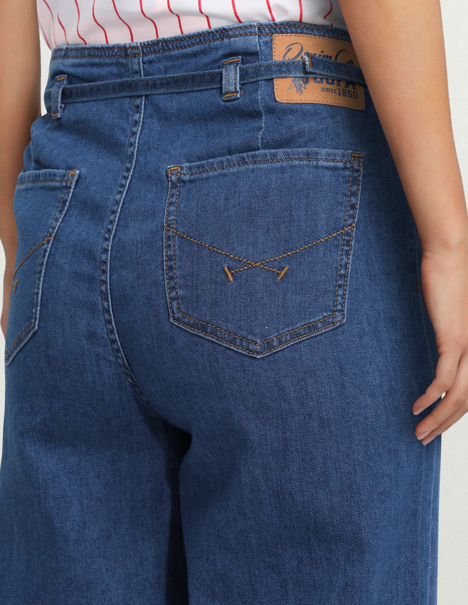 High Rise Wide Leg Fit Jeans Blue - U.S. Polo Assn. India | Large
