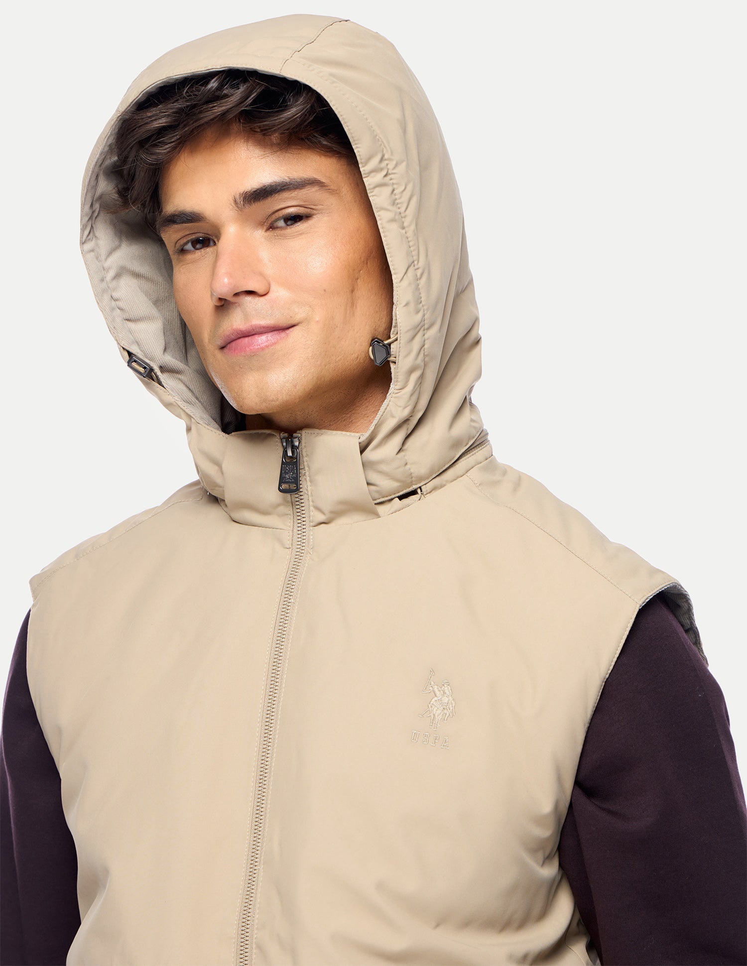 Solid Regular Fit Jacket Beige - U.S. Polo Assn. India | Large
