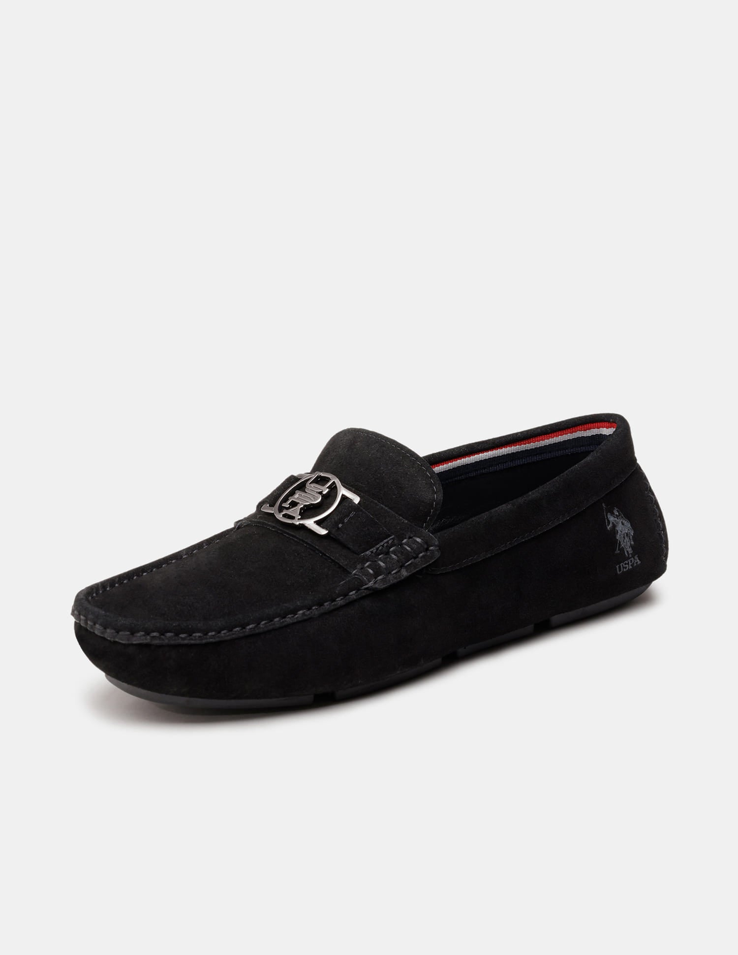 Men Torin Slip-Ons Suede Loafers Black - U.S. Polo Assn. India | Large