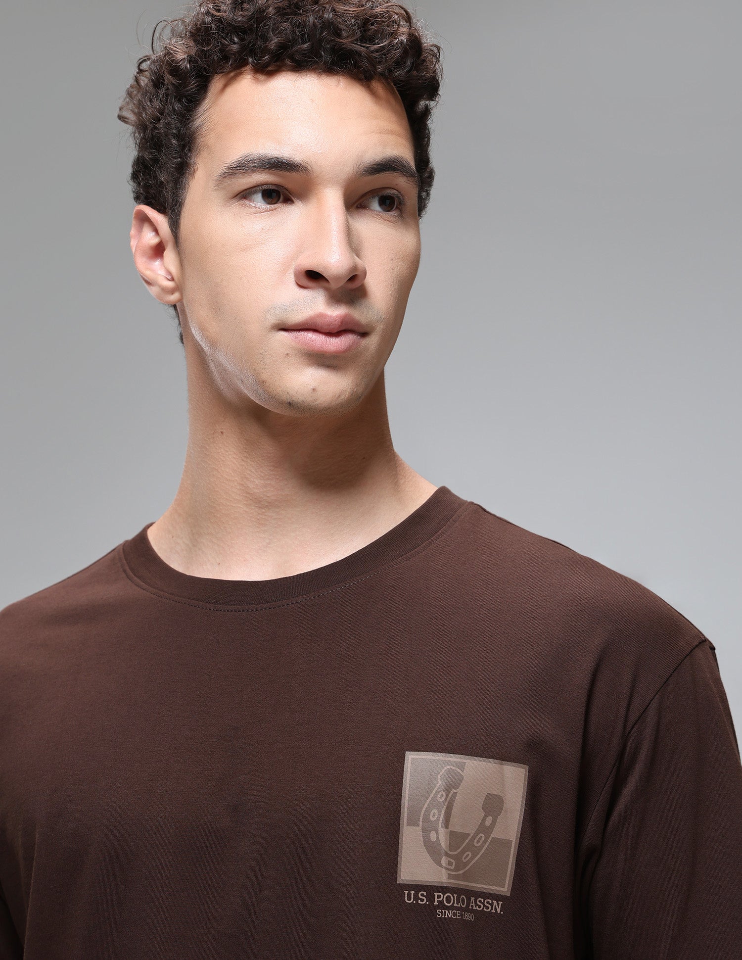 Breathable Regular Comfort Fit OEE15 Lounge T-Shirt Java - U.S. Polo Assn. India | Large