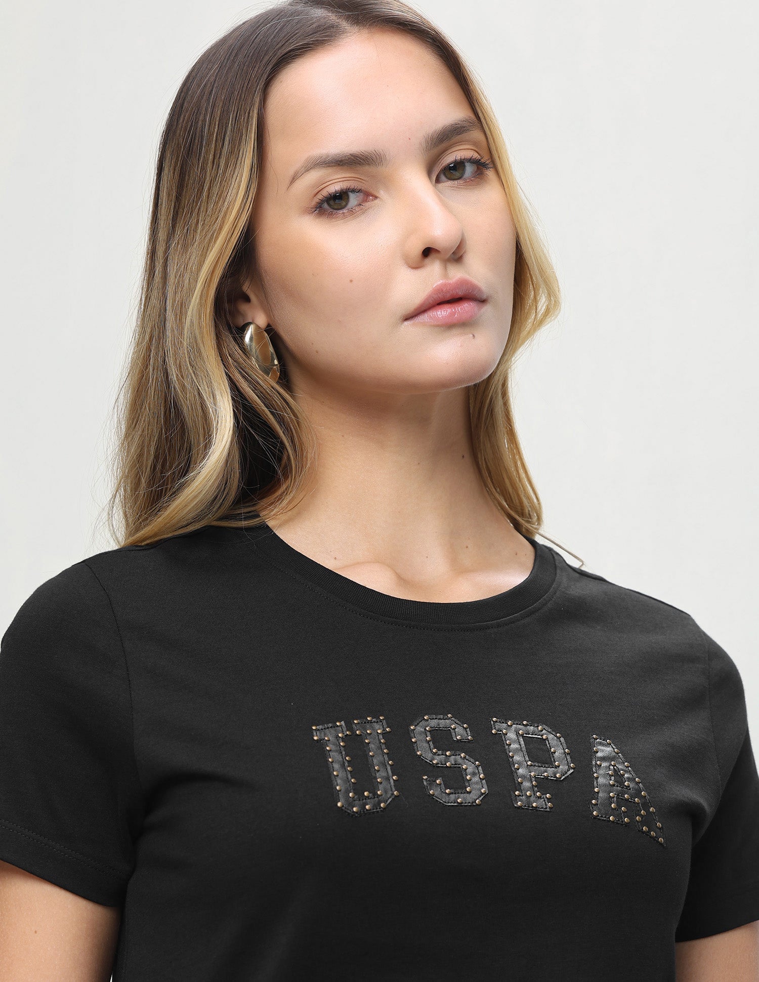 Brand Embellished Regular Fit T-Shirt Black - U.S. Polo Assn. India | Large