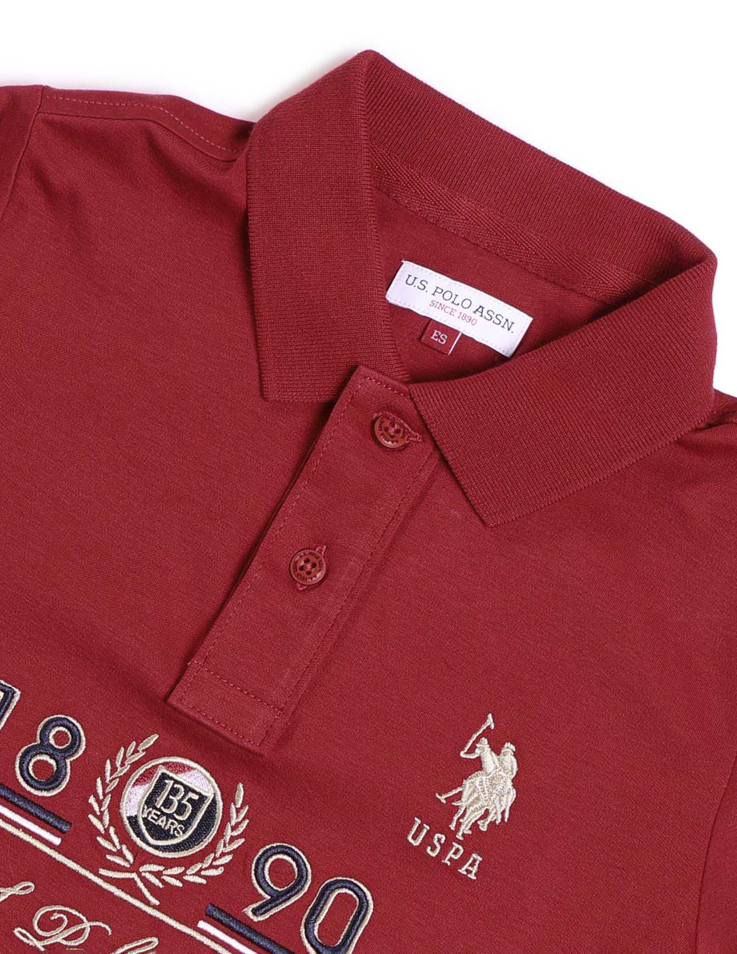 Boys Brand Printed Regular Fit Polo Shirt Red - U.S. POLO ASSN. | Large
