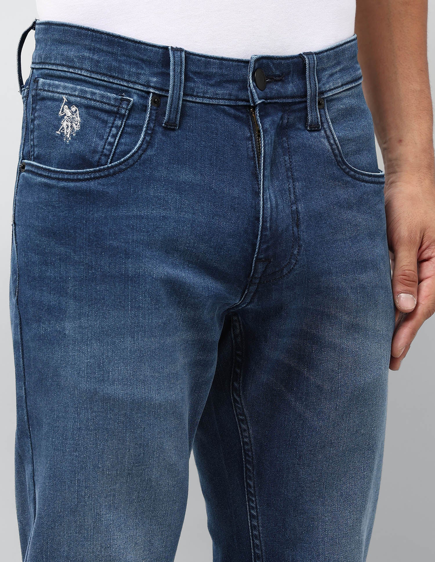 Brandon Slim Tapered Fit Blue Jeans Indigo - U.S. POLO ASSN. | Large