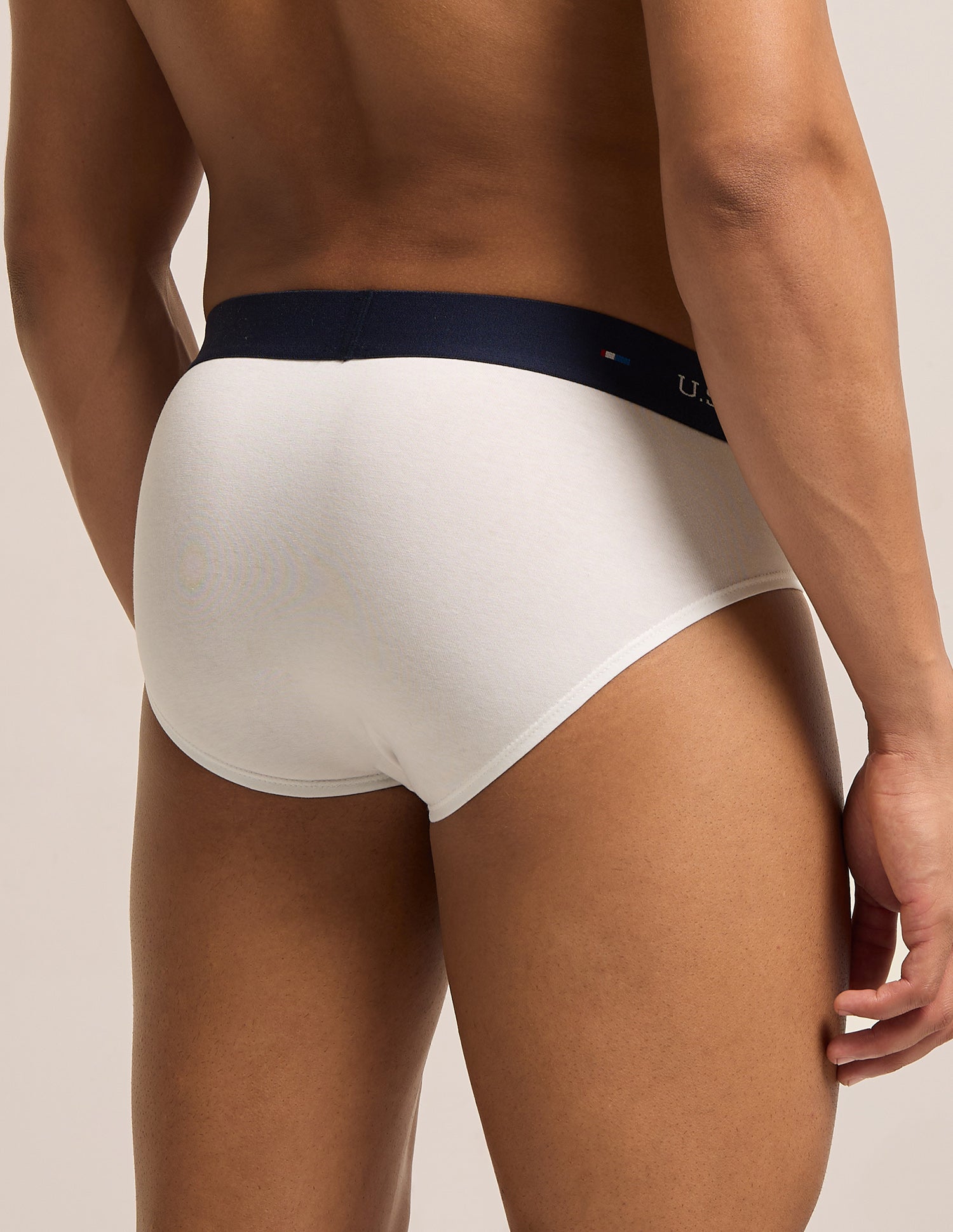 Breathable Cotton Stretch OEB25 Briefs - Pack of 3 Navy|Red|White - U.S. Polo Assn. India | Large