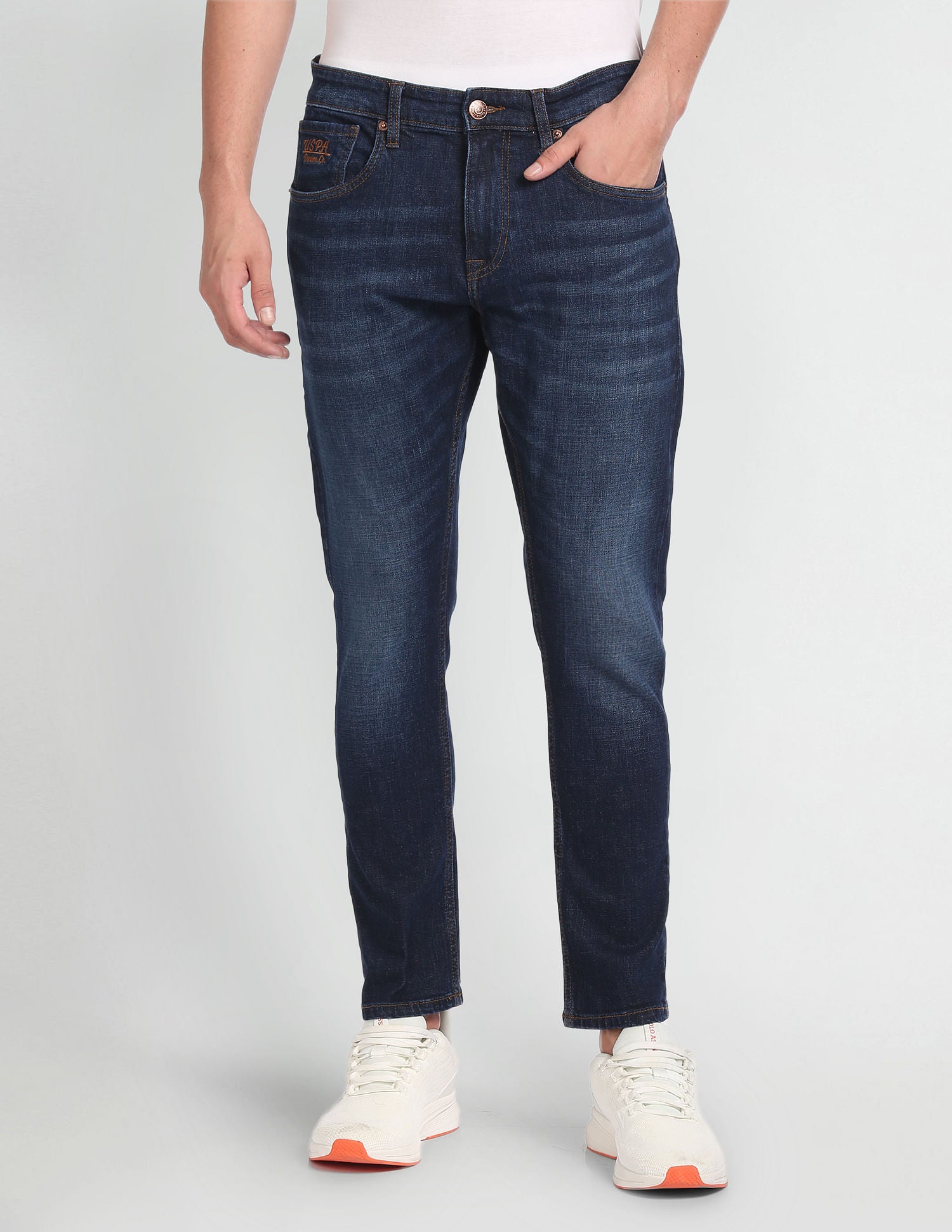 Henry Cropped Fit Blue Jeans