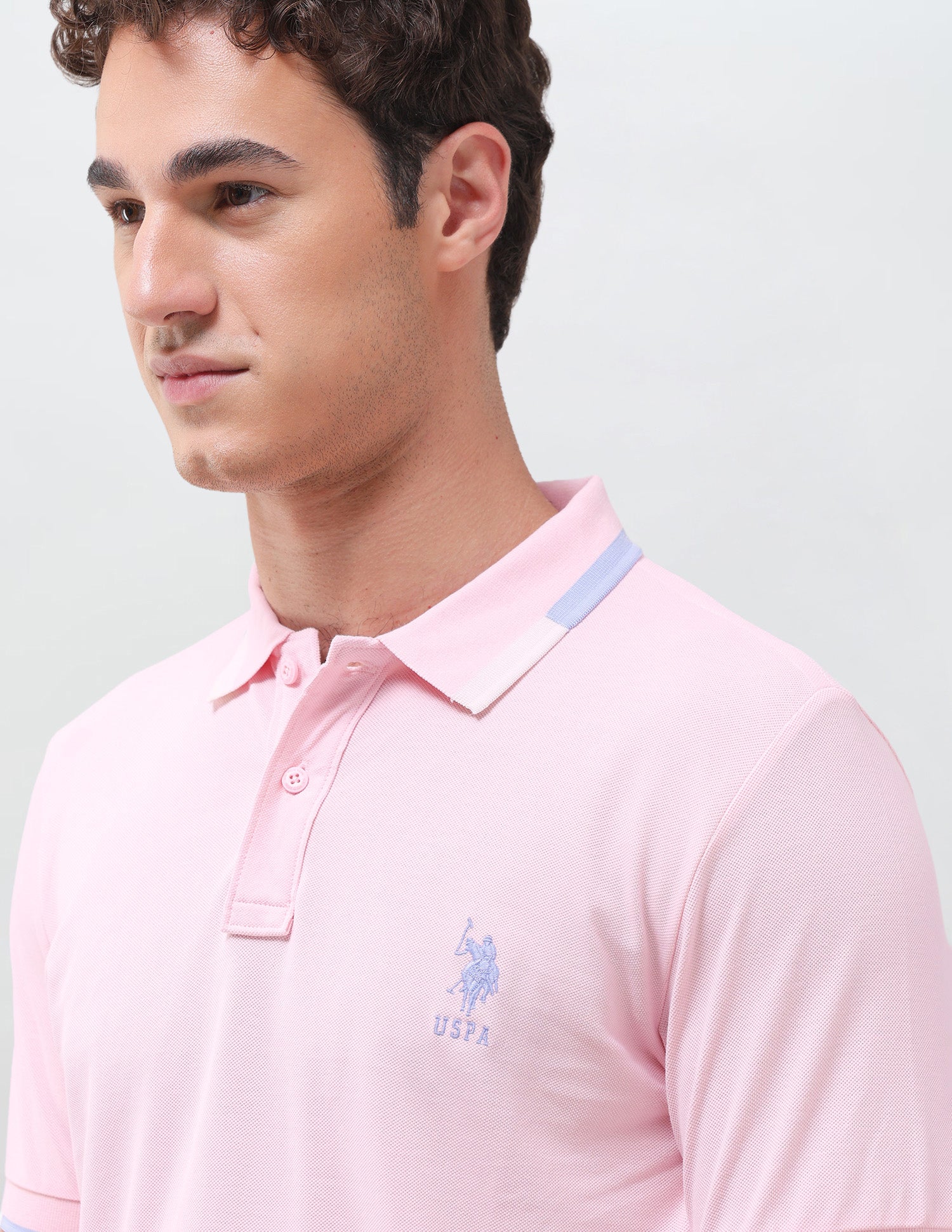 Solid Regular Fit Polo Shirt Light Pink - U.S. Polo Assn. India | Large