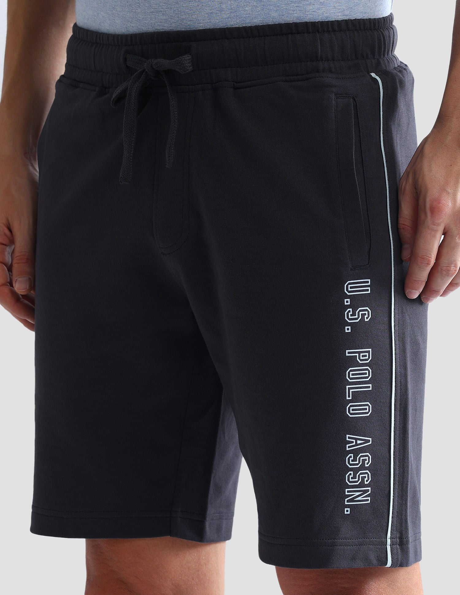 Mid Rise Contrast Piping OES05 Shorts - Pack Of 1 Grey - U.S. POLO ASSN. | Large