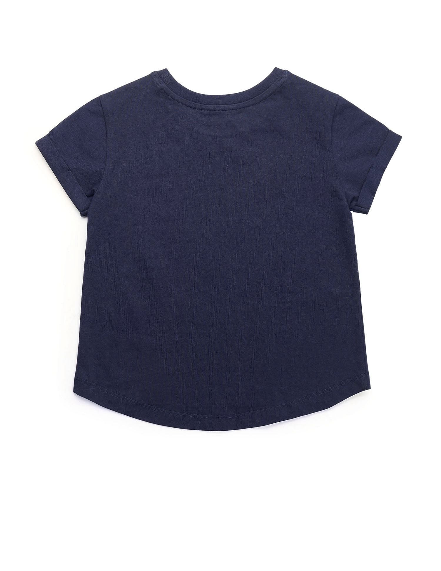 Girls Flip Sequins Relaxed Fit  T-Shirt Navy - U.S. POLO ASSN. | Large