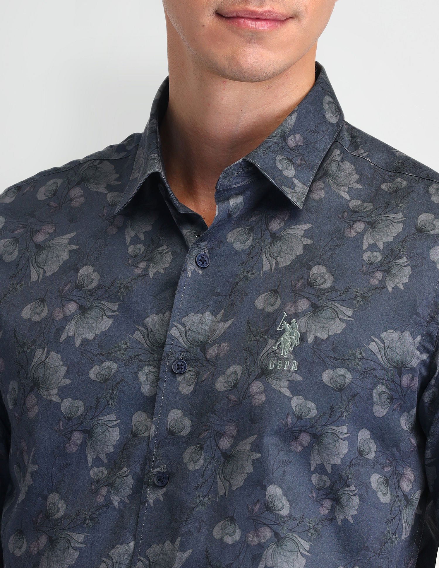 Slim Fit Poplin Shirt Navy - U.S. POLO ASSN. | Large