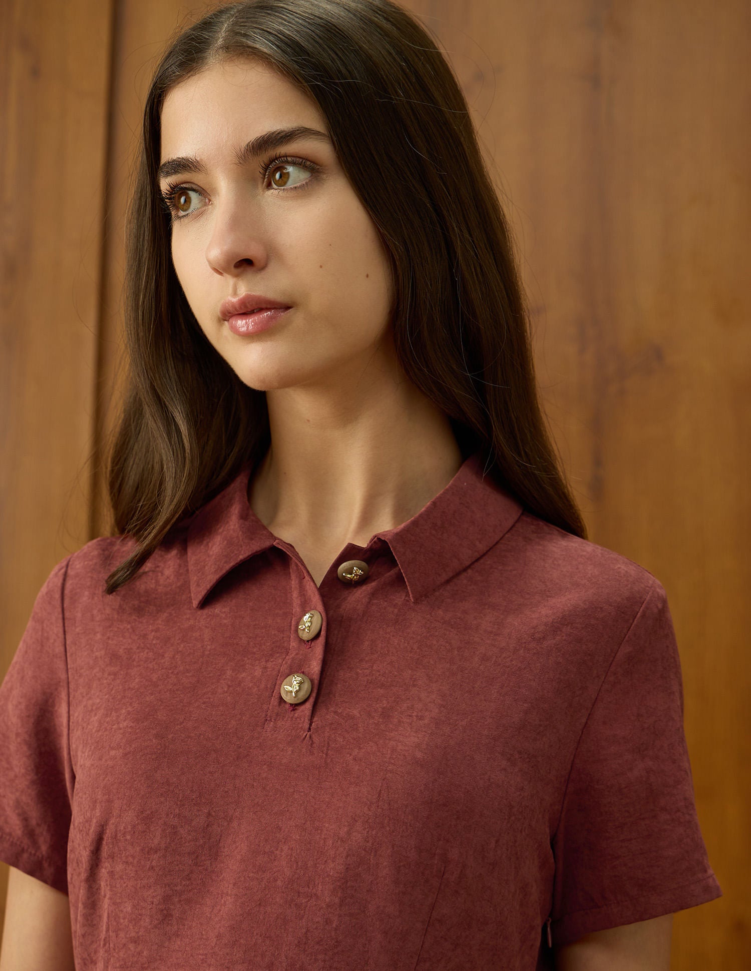 Textured Polo Collar Mini Dress Purple - U.S. POLO ASSN. | Large