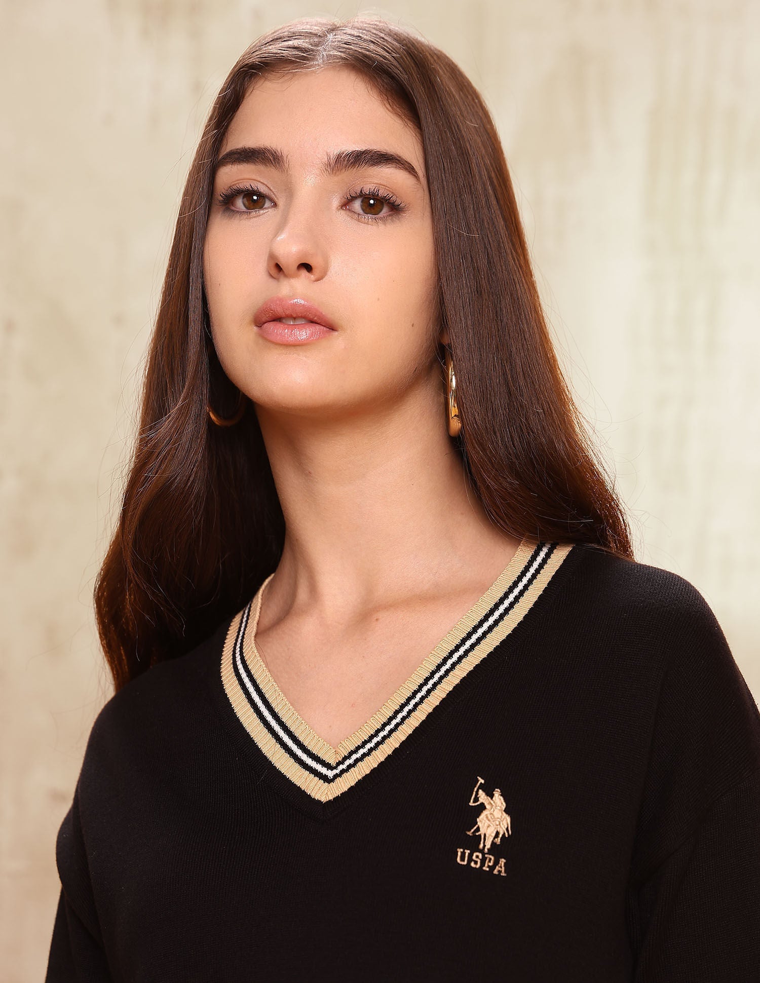 Relaxed Fit Solid Sweater Black - U.S. POLO ASSN. | Large