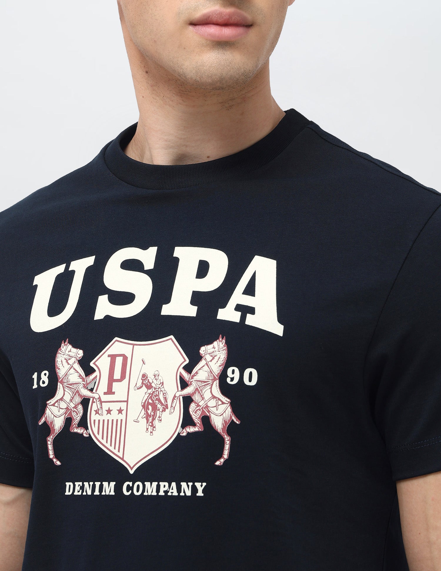 Graphic Brand Printed Slim Fit T-Shirt Navy - U.S. Polo Assn. India | Large