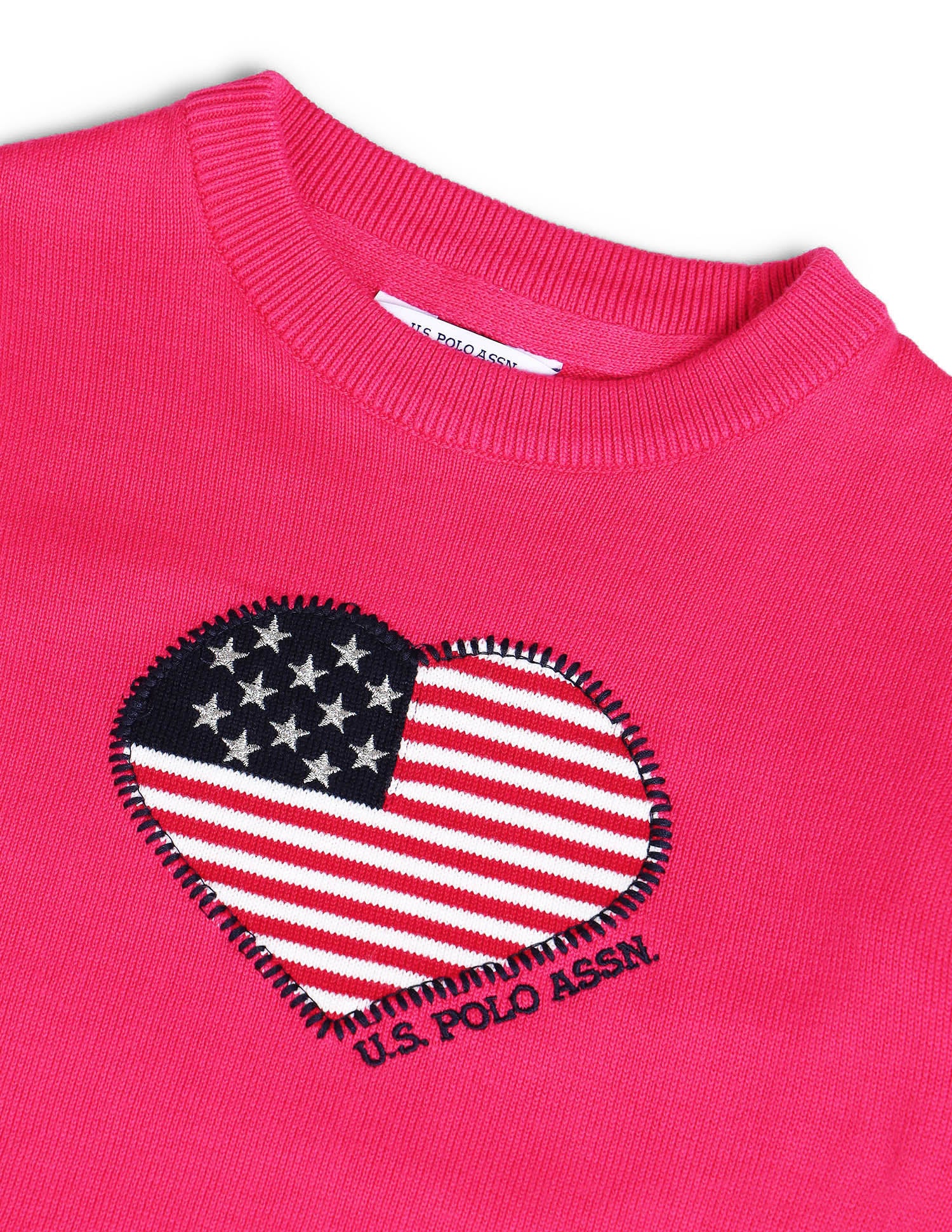 Girls Regular Fit Graphic Printed Sweater Rasberry Pink - U.S. POLO ASSN. | Large