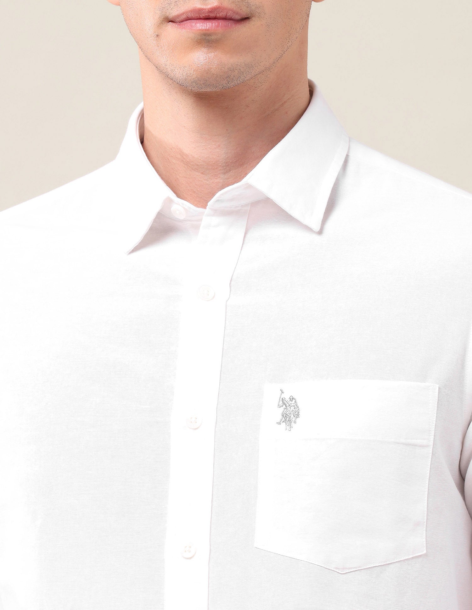 Tailored Fit Poplin Shirt White - U.S. Polo Assn. India | Large