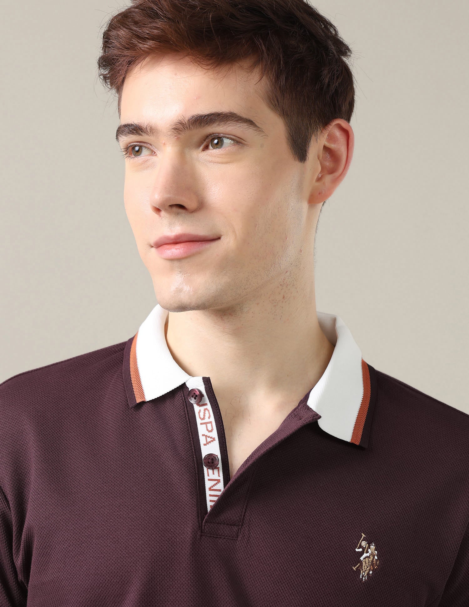 Solid Slim Fit Polo Shirt Red - U.S. Polo Assn. India | Large