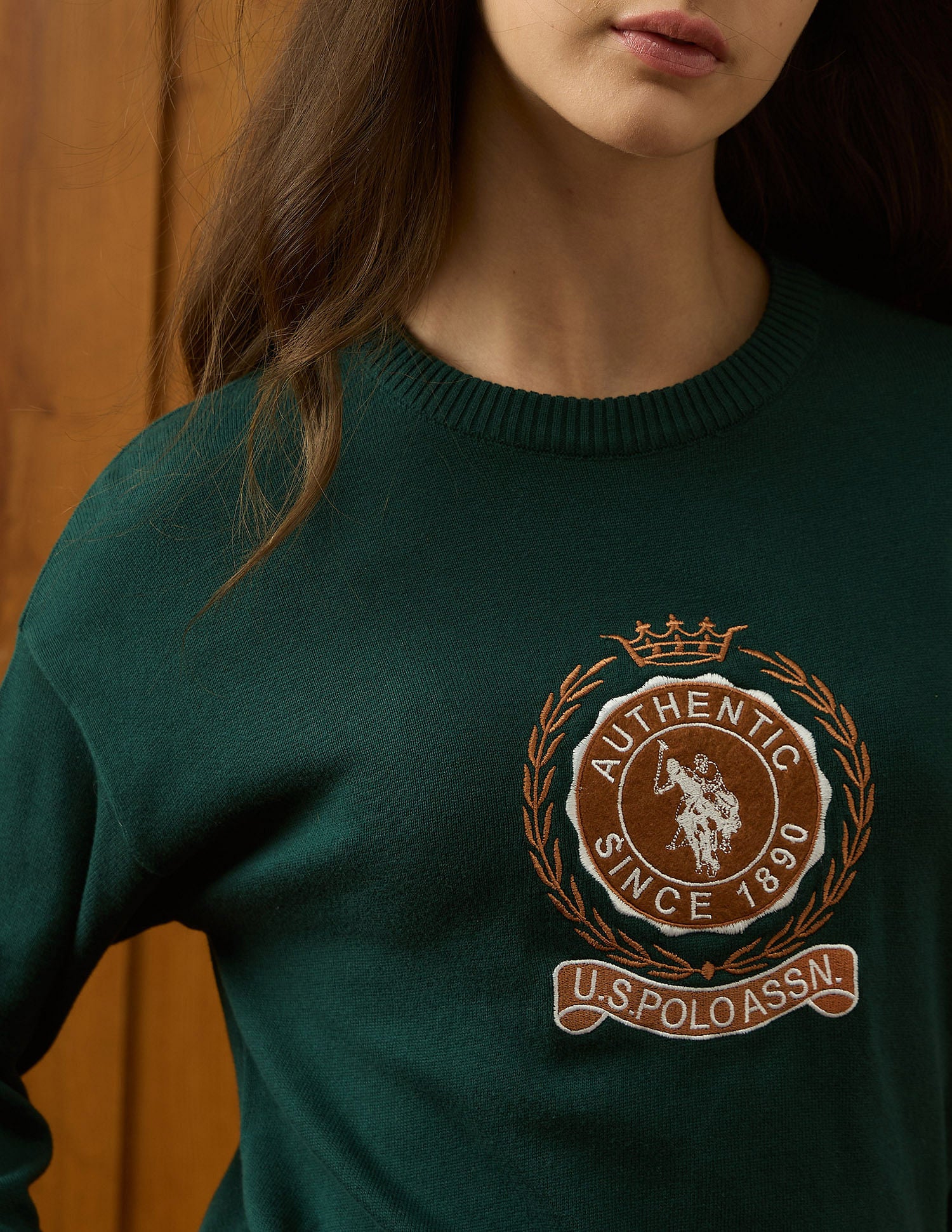 Drop Shoulder Relaxed Fit Sweater Green - U.S. POLO ASSN. | Large