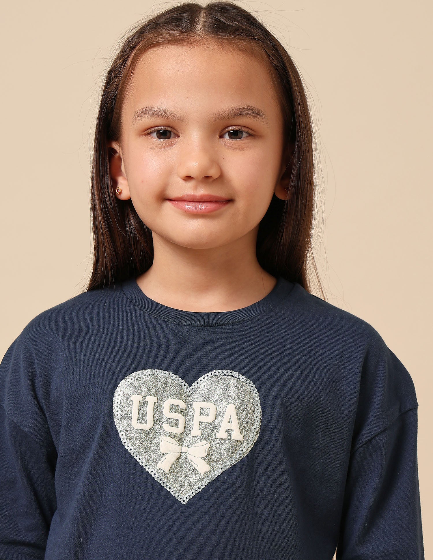 Girls Brand Printed Top Navy - U.S. POLO ASSN. | Large