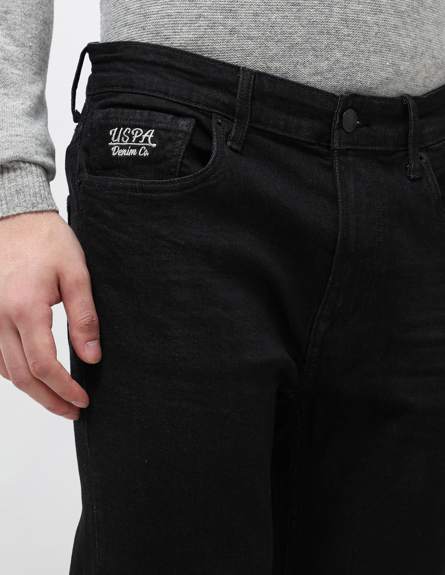 Harold Slim Straight Fit Black Jeans Black - U.S. POLO ASSN. | Large