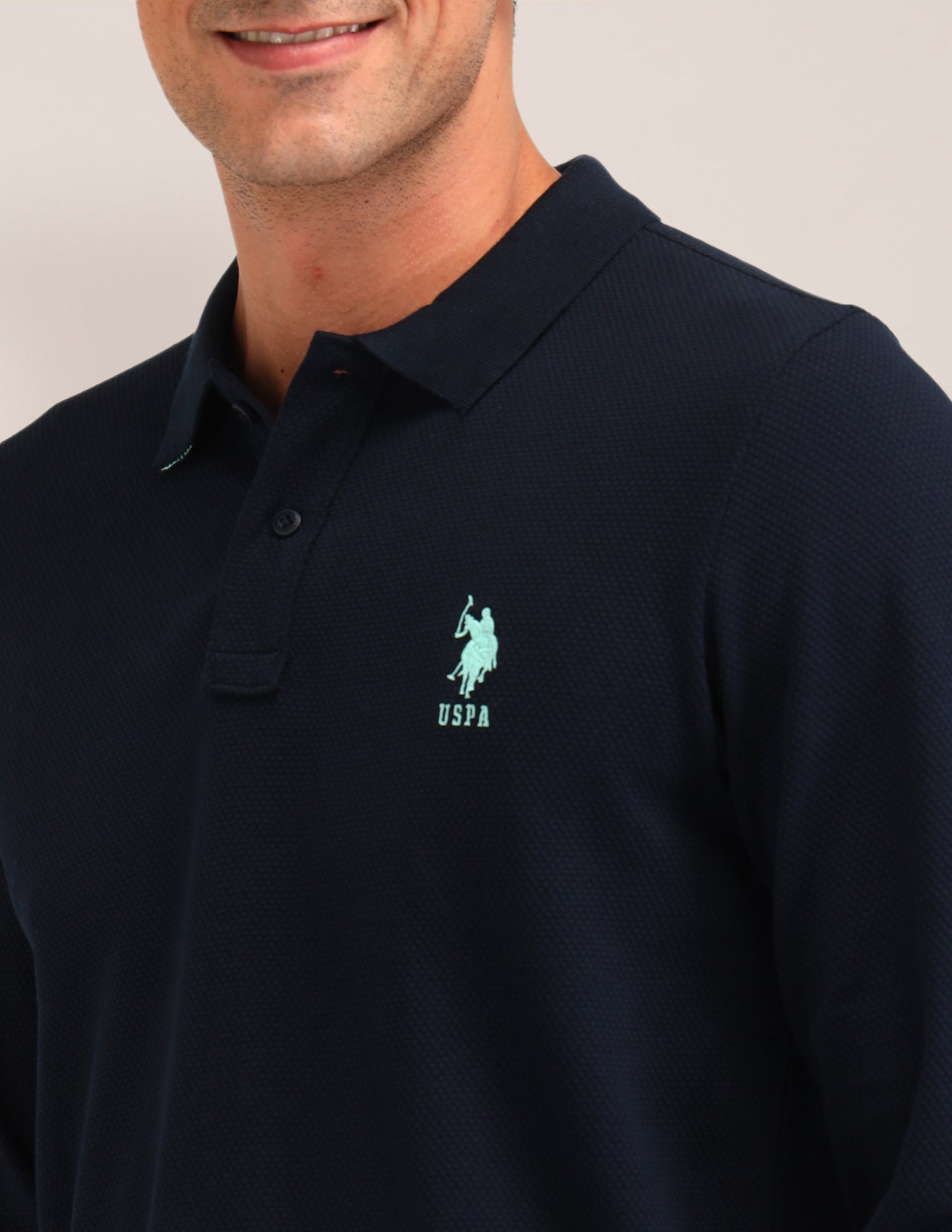 Solid Slim Fit Polo Shirts Navy - U.S. Polo Assn. India | Large