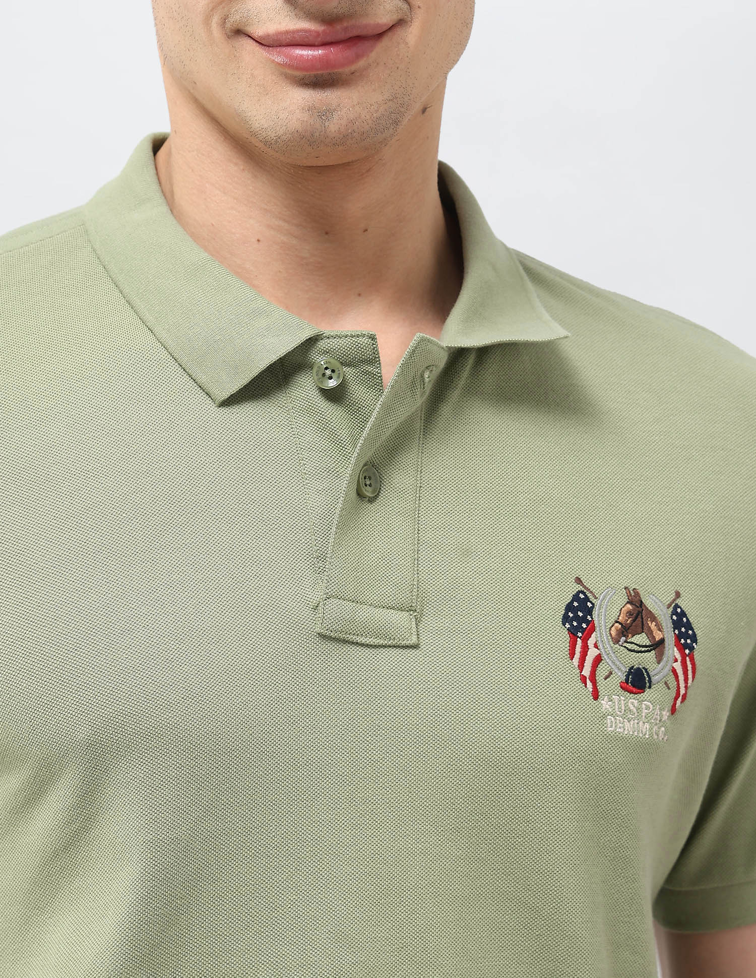 Solid Muscle Fit Polo Shirt Light Green - U.S. POLO ASSN. | Large