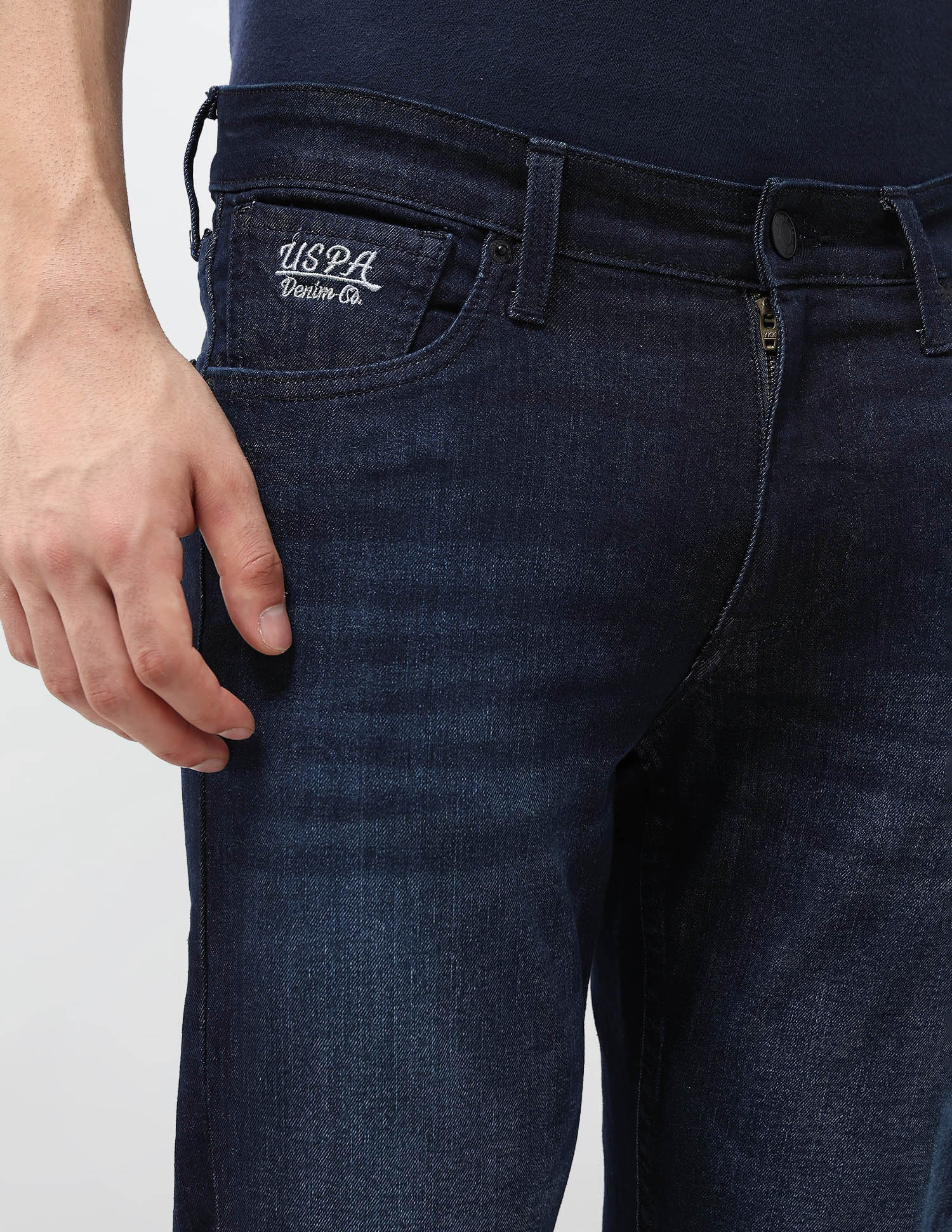 Brandon Slim Tapered Fit Mid Rise Jeans Dark Blue - U.S. POLO ASSN. | Large