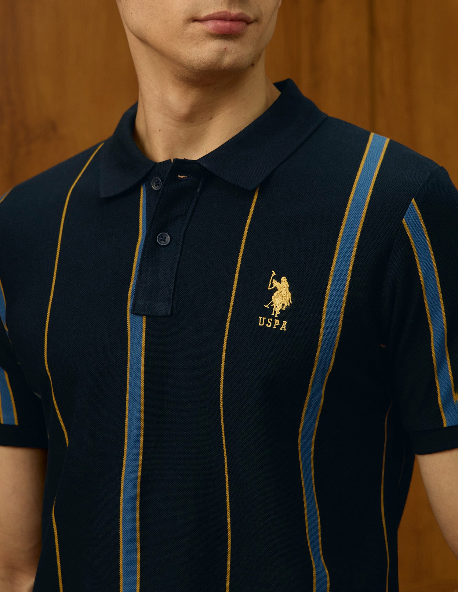 Vertical Striped Varsity Theatre Polo Shirt Navy - U.S. POLO ASSN. | Large