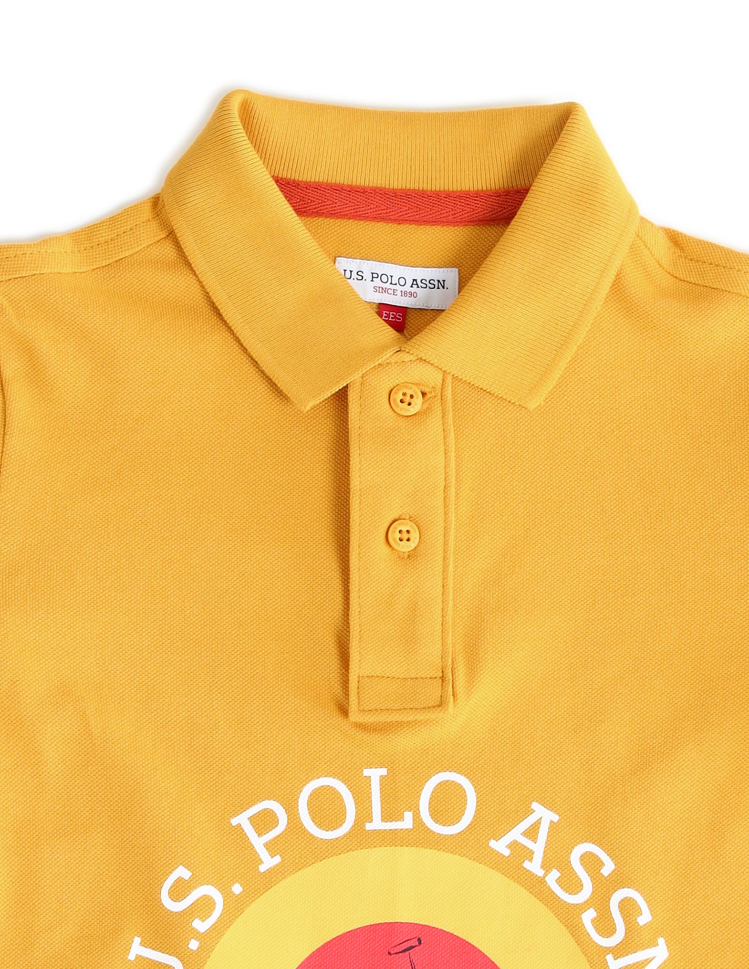 Boys Brand Printed Regular Fit Polo Shirts Mustard - U.S. POLO ASSN. | Large